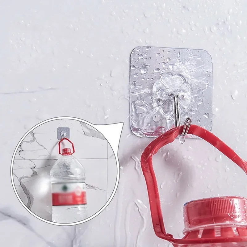 20-40pcs Adhesive Sticky Hooks Heavy Duty Clear Wall Seamless Hooks Hangers US
