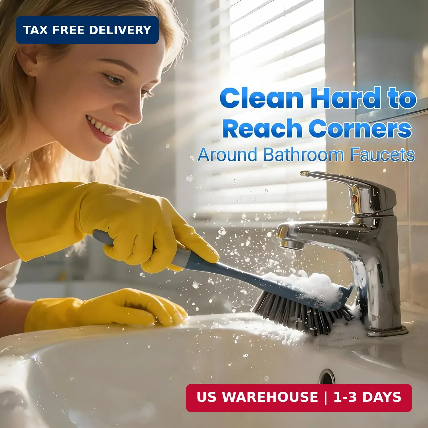 3 Pack Hard Bristle Scrub Brush Set, Cleaning Brush Designed for Cleaning Shower