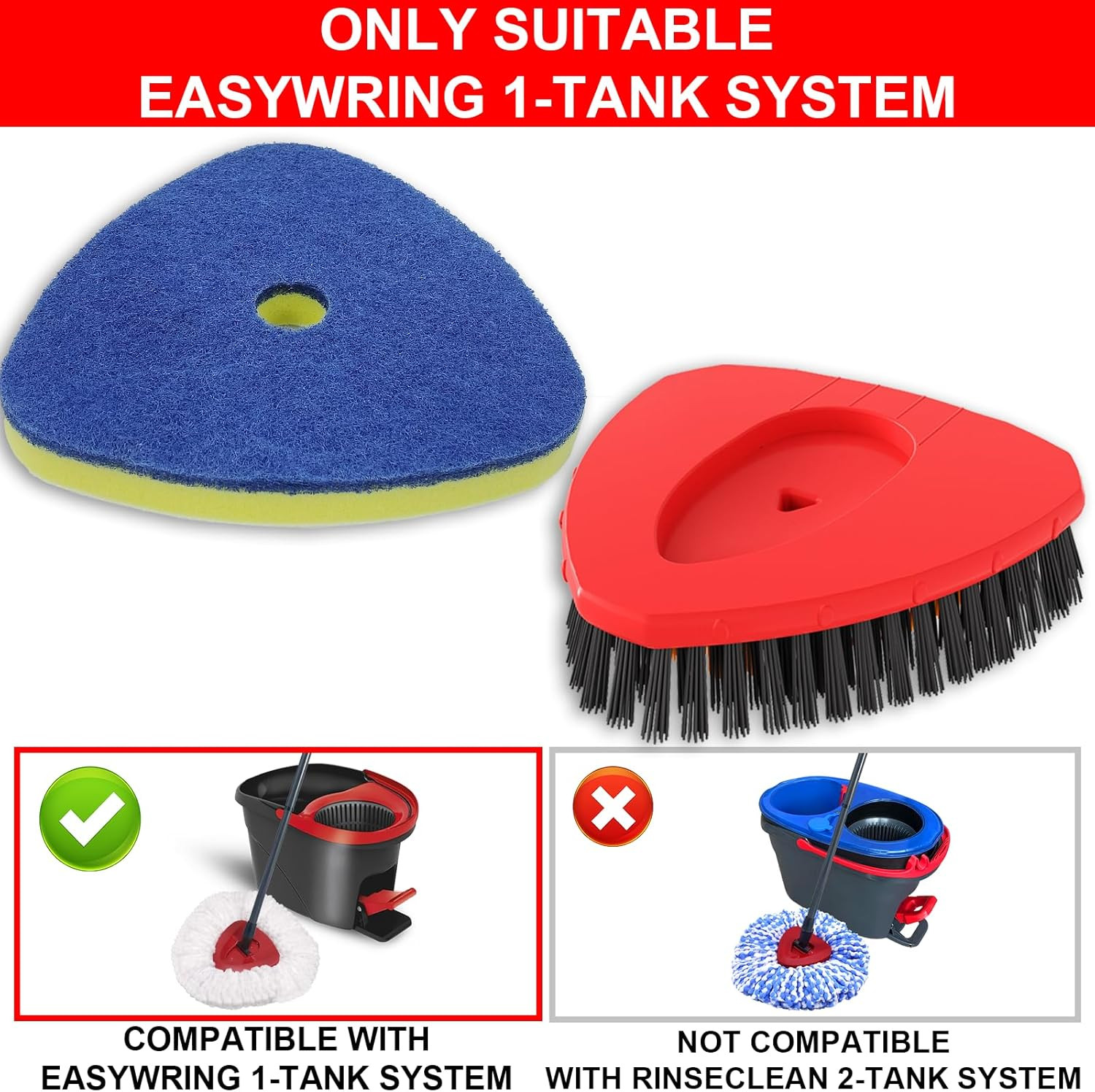 Spin Mop Replacement Head Compatible with O Cedar Easywring 1 Tank,Scrubber Head