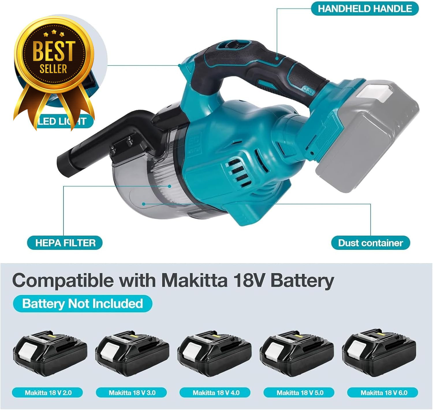 Makita 18V Cordless Handheld Vacuum Cleaner Portable Wireless Pet Hair Tool Only