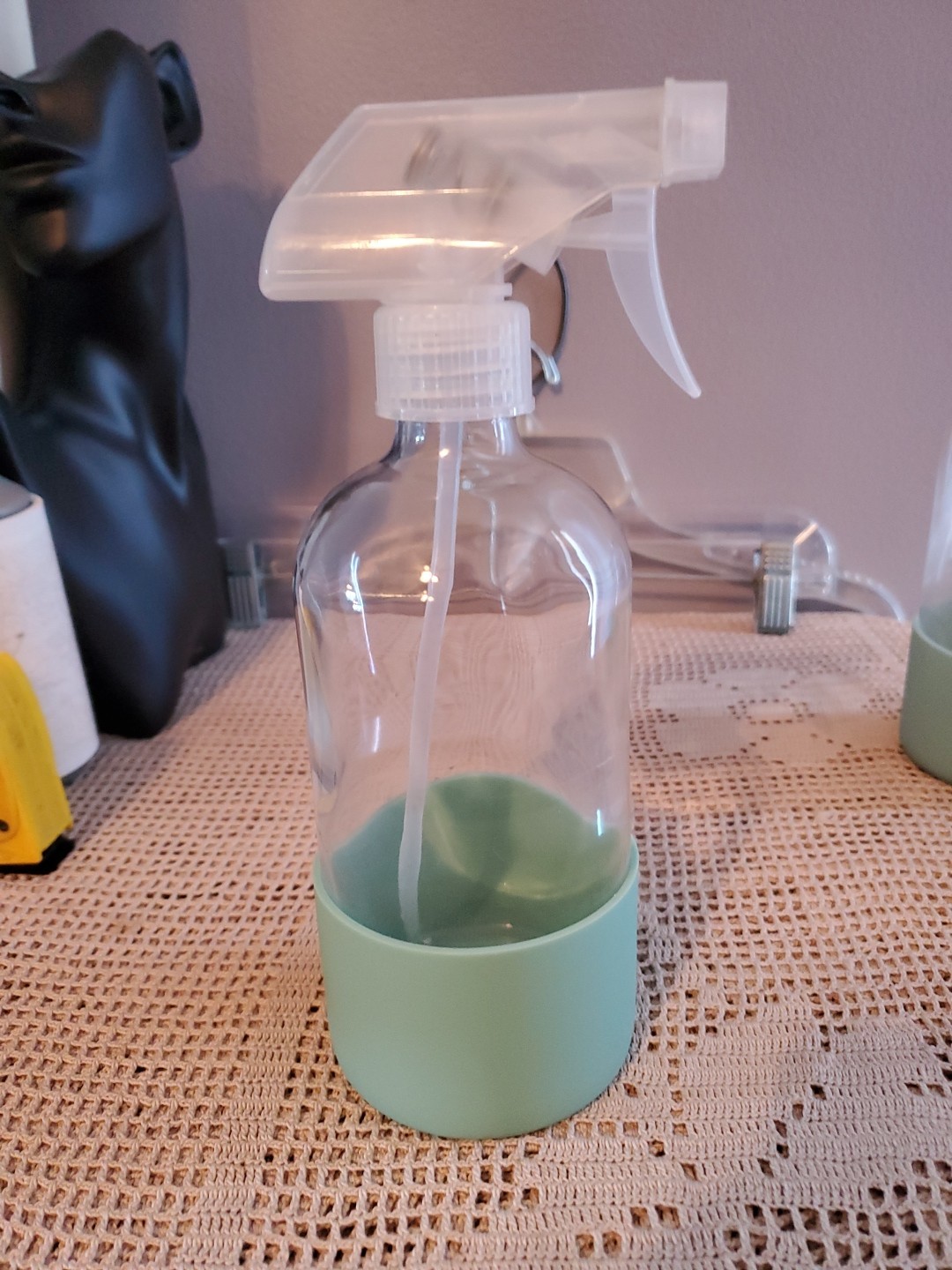 Grove Collaborative 16oz Glass Spray Bottle With Aqua Silicone Sleeve New Extra