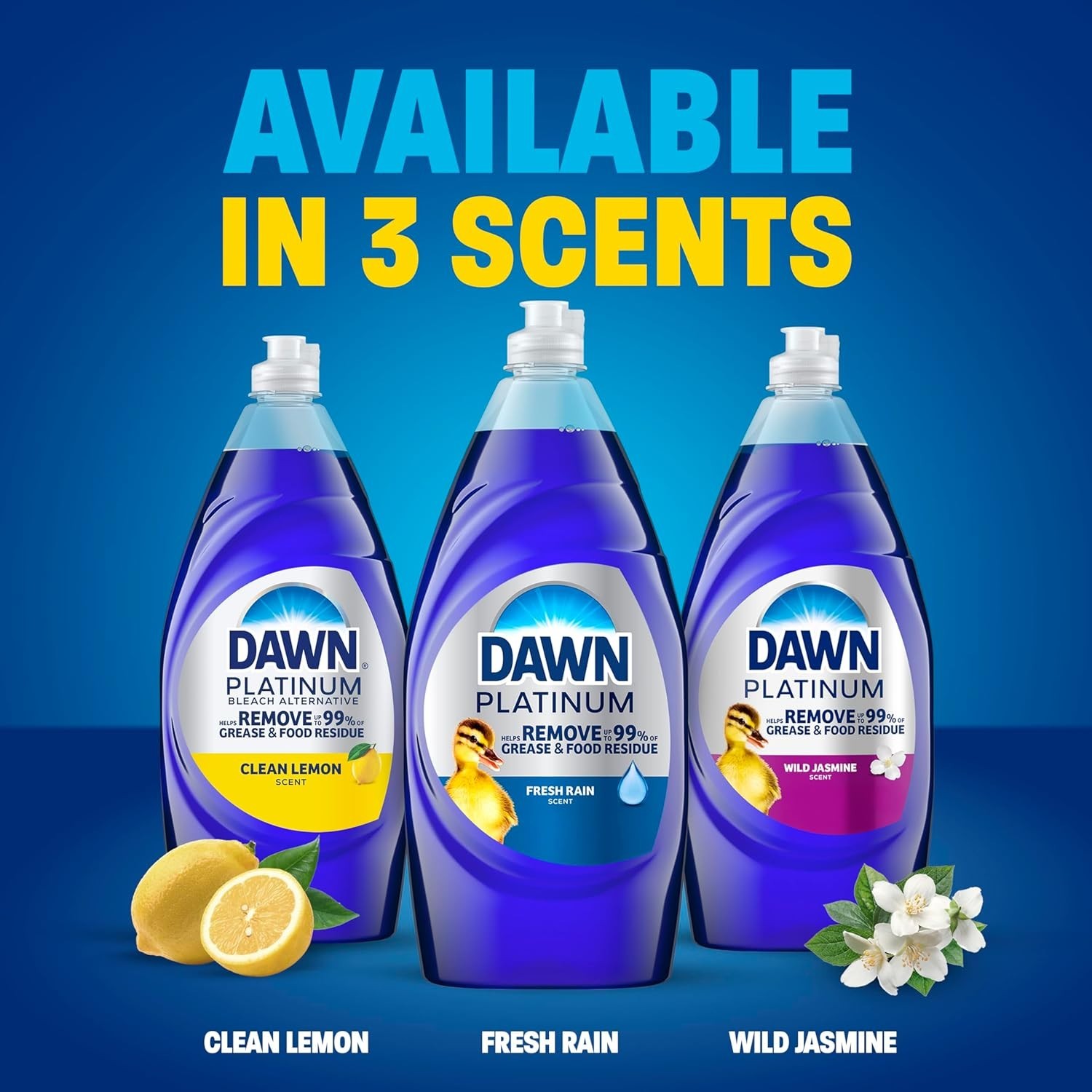 Fresh Rain Scent Platinum Dish Soap, 13 oz for Tough Grease, Trusted Quality