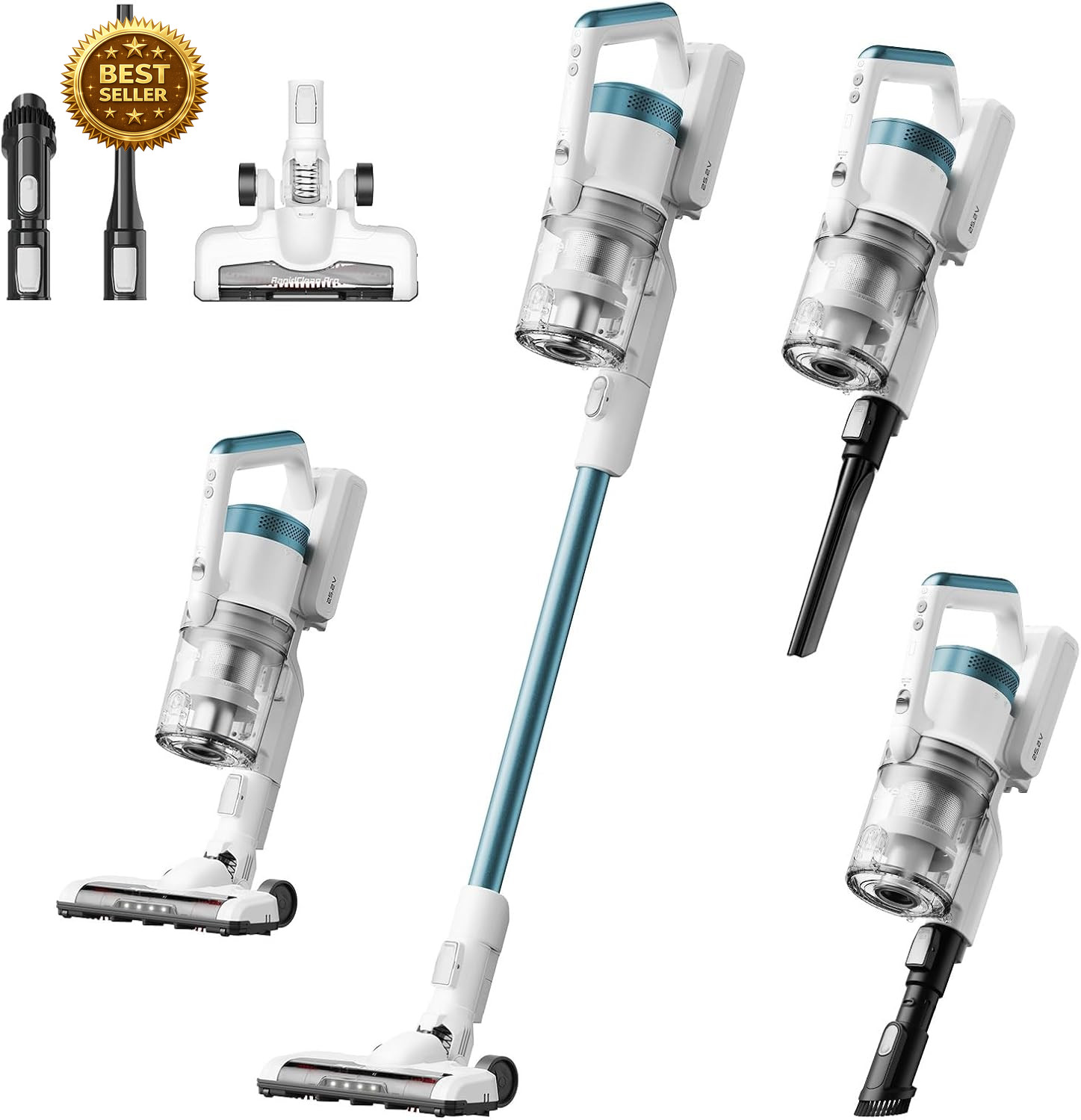 Cordless Stick Vacuum Cleaner 40Min Runtime Lightweight LED Pet Hair