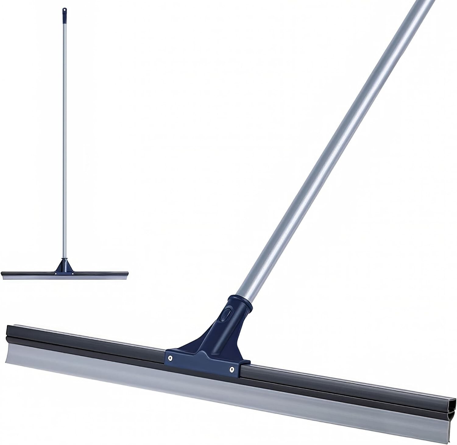 Floor Squeegee for Concrete and Tile Cleaning, 30” Broom w Telescoping Handle