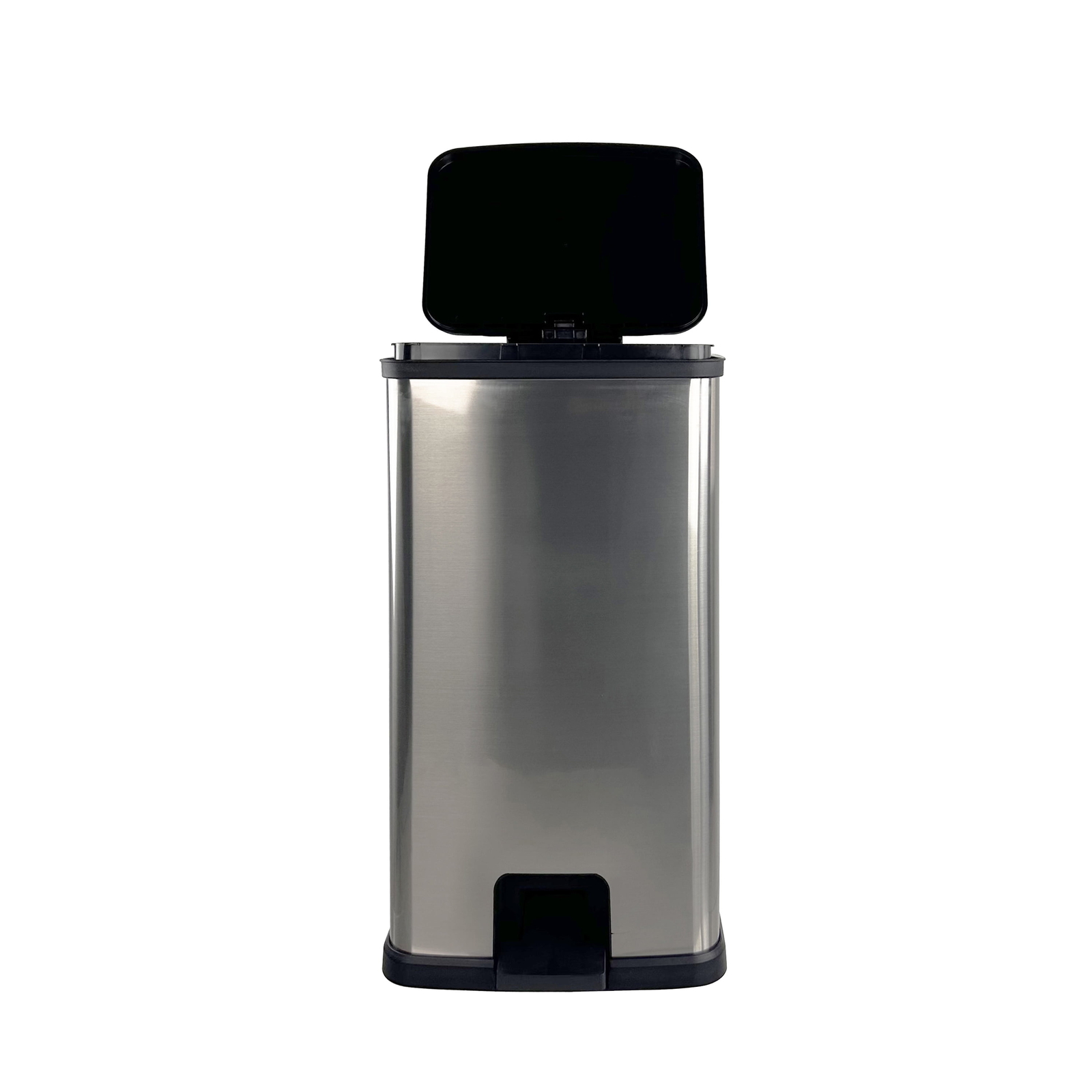 13.2 Gallon Trash Can, Plastic Rectangular Step Kitchen Trash Can, Si