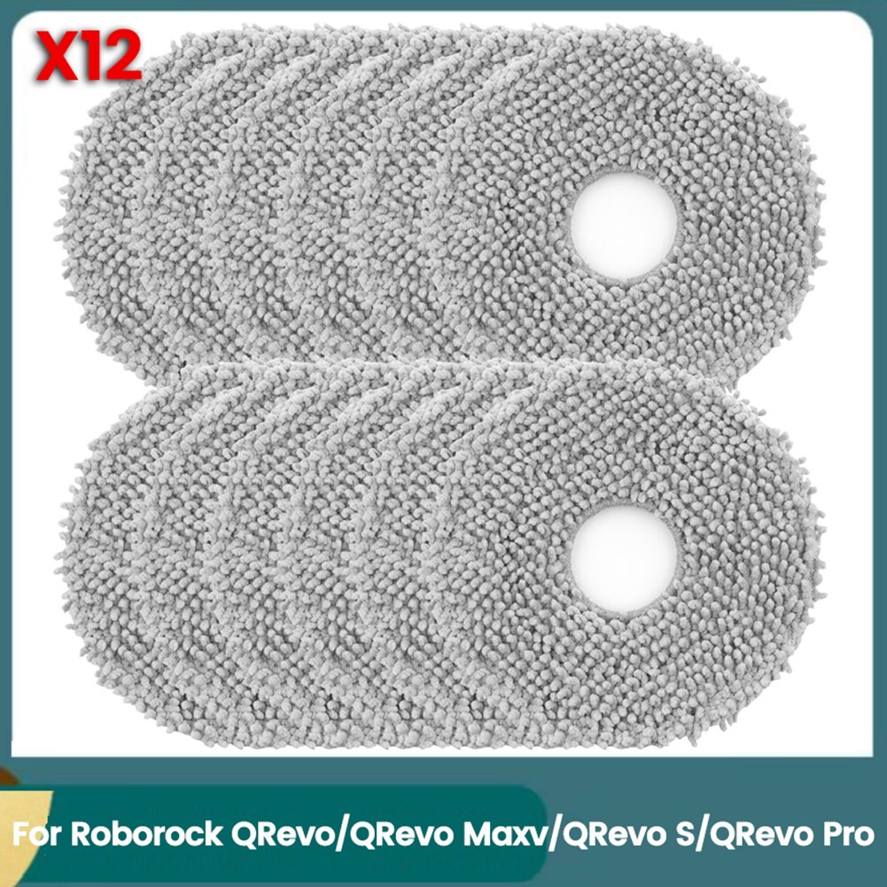 12PCS Microfiber Mop Cloths for QRevo/QRevo Maxv/QRevo S/QRevo Pro2473
