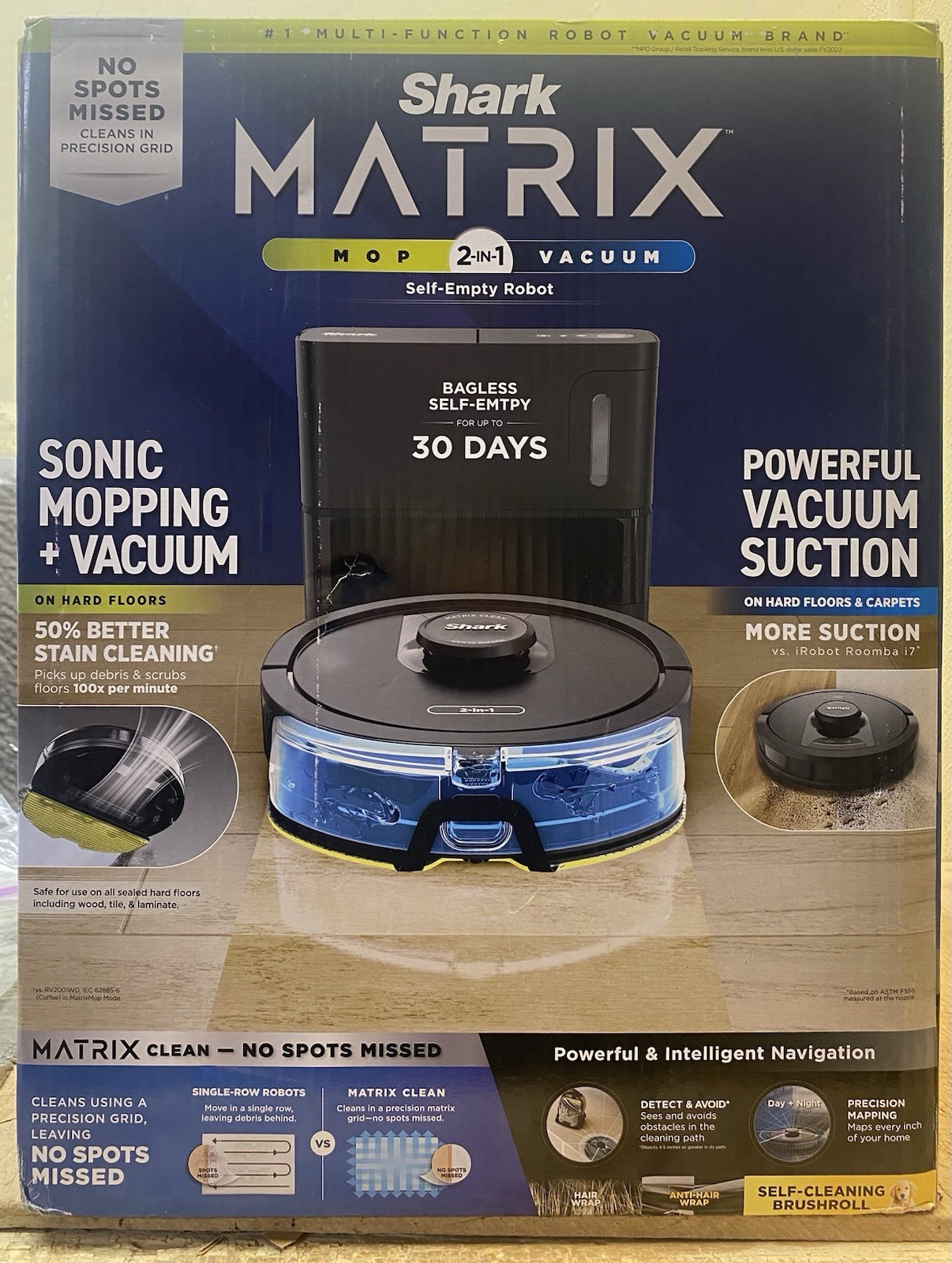 Shark MATRIX 2-in-1 Self-Empty Robot Mop & Vacuum UR2450WS Black