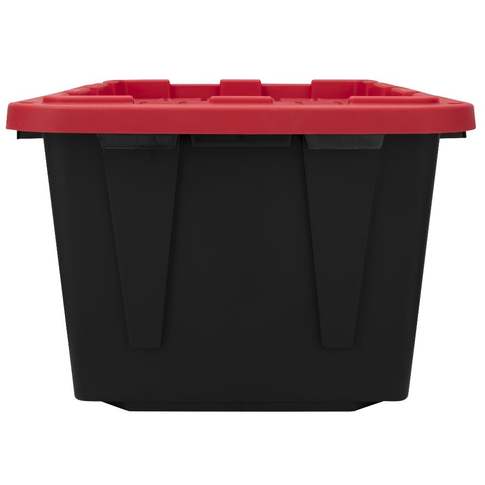 (2 pack) 27 Gallon Large Storage Bin with Snap Lid, Heavy Duty Plastic Storage
