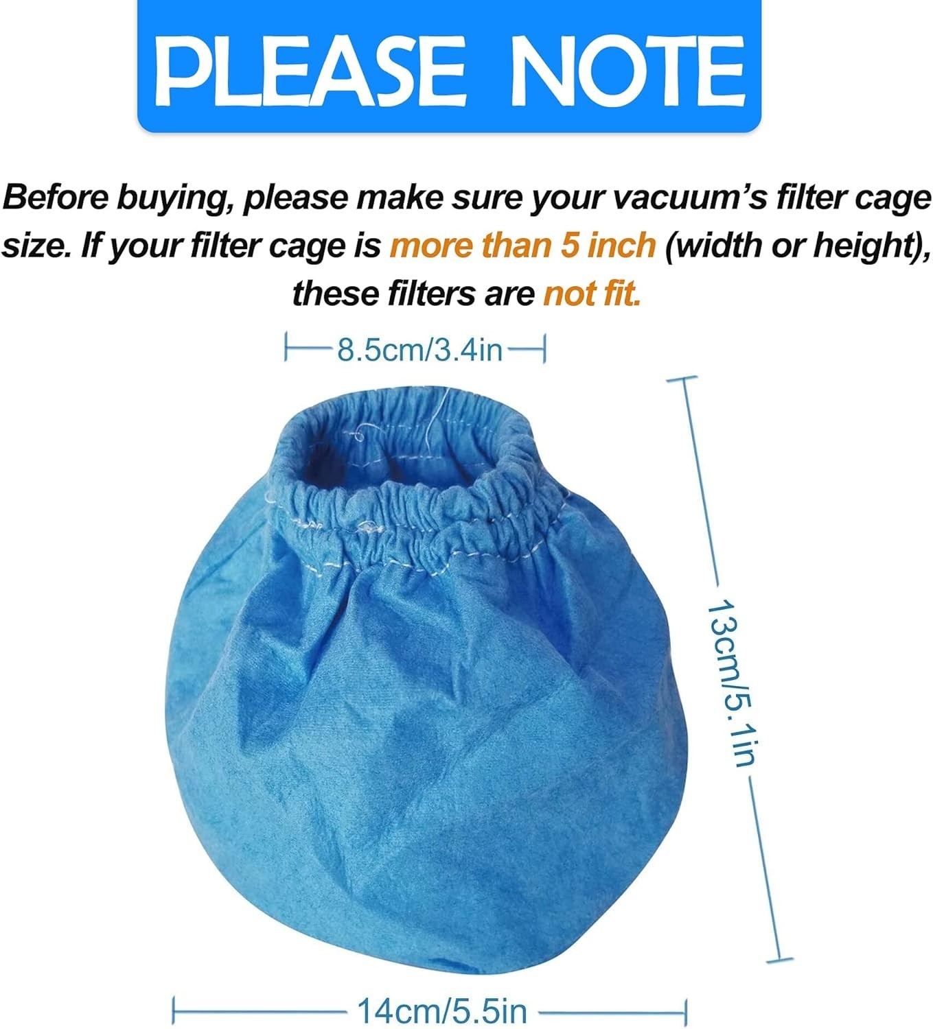Cloth Filters for Vacmaster & Hyper Tough Vacuums – 6 Pack, Reusable