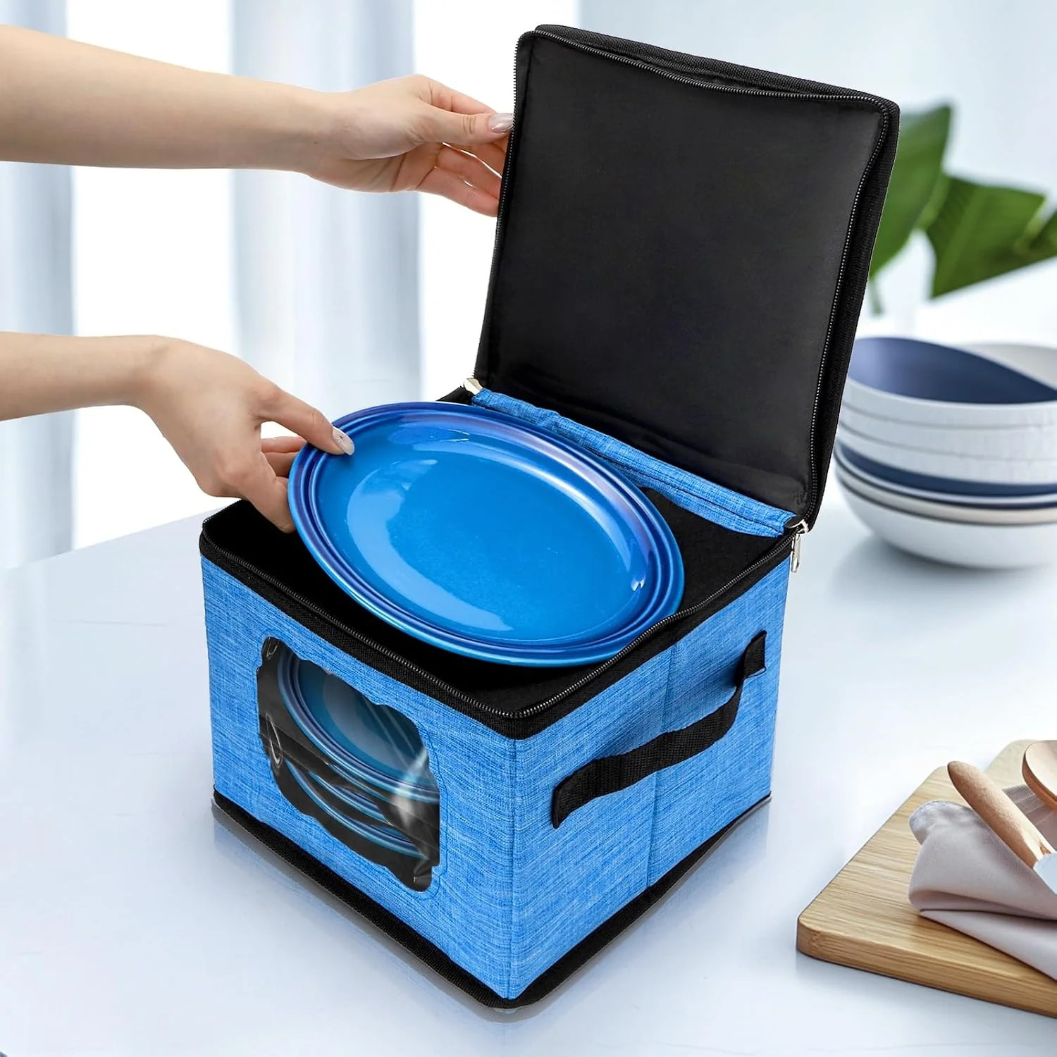 4 Sizes China Storage Containers with 48 Pieces Felt Divider | Hard Shell Plates