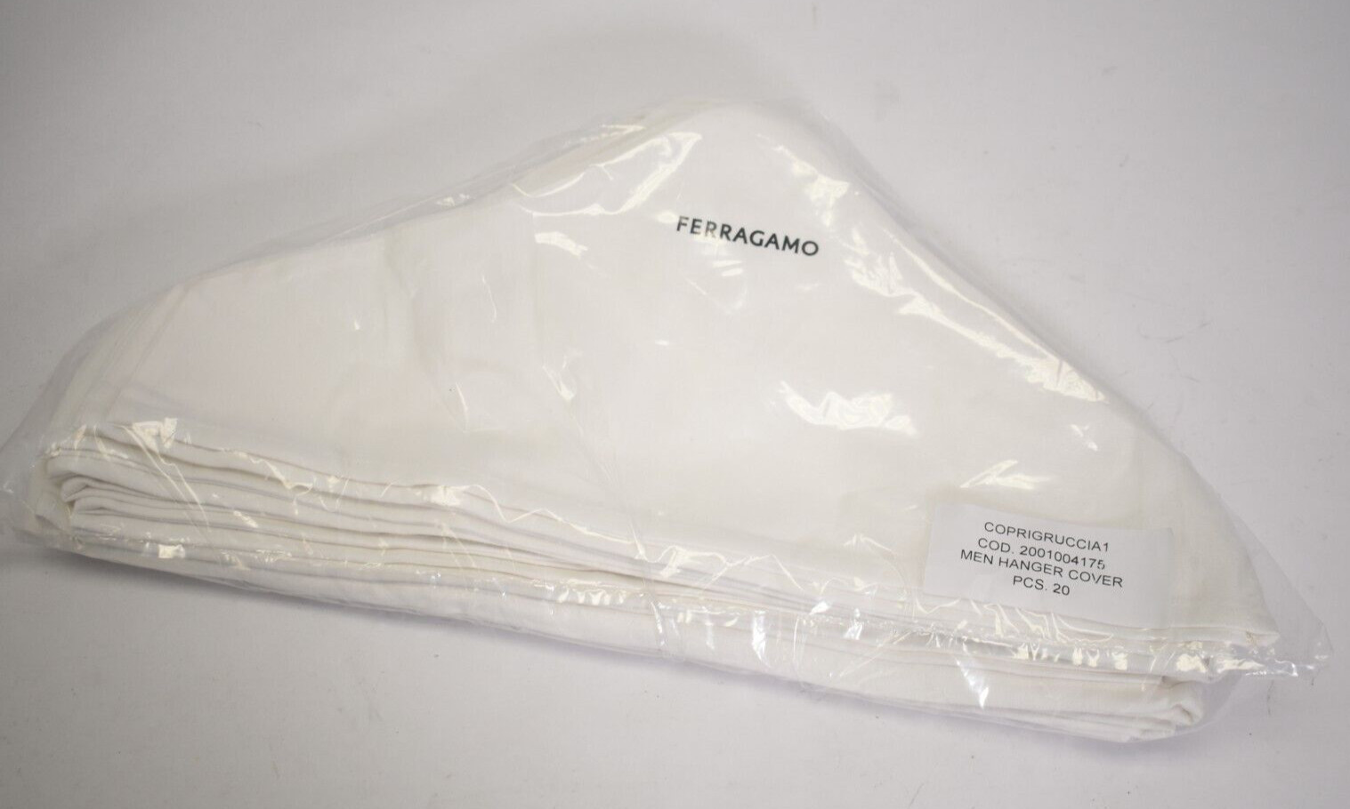 Salvatore Ferragamo Mens Suit Hanger Slipcover White 20 Piece