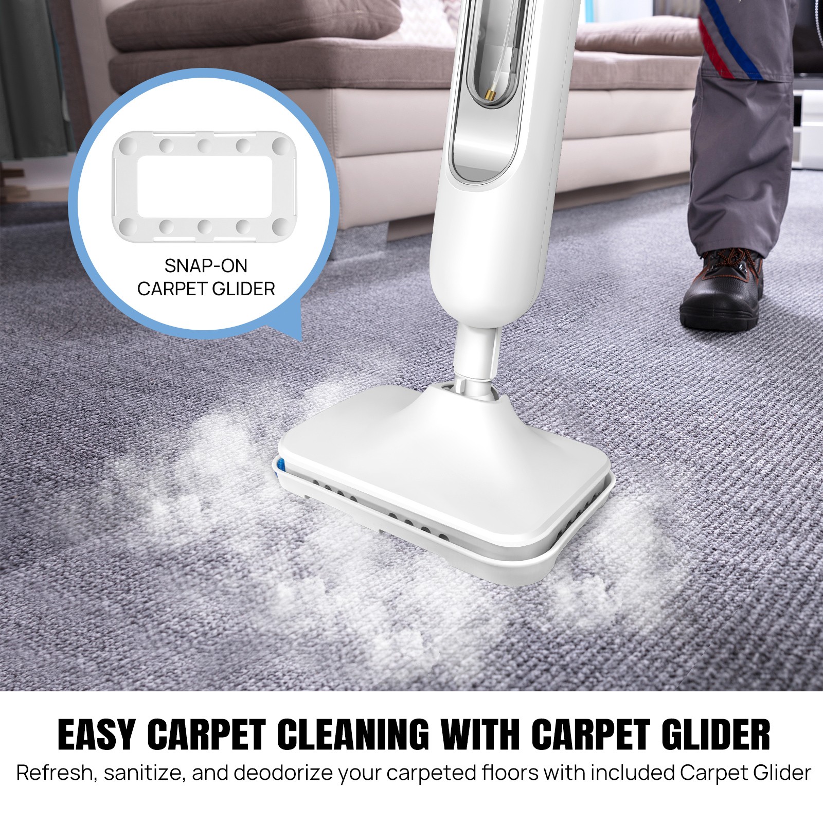 Dayplus Steam Mop, 2500W Floor Steamer with Detachable Handheld Steam Cleaner