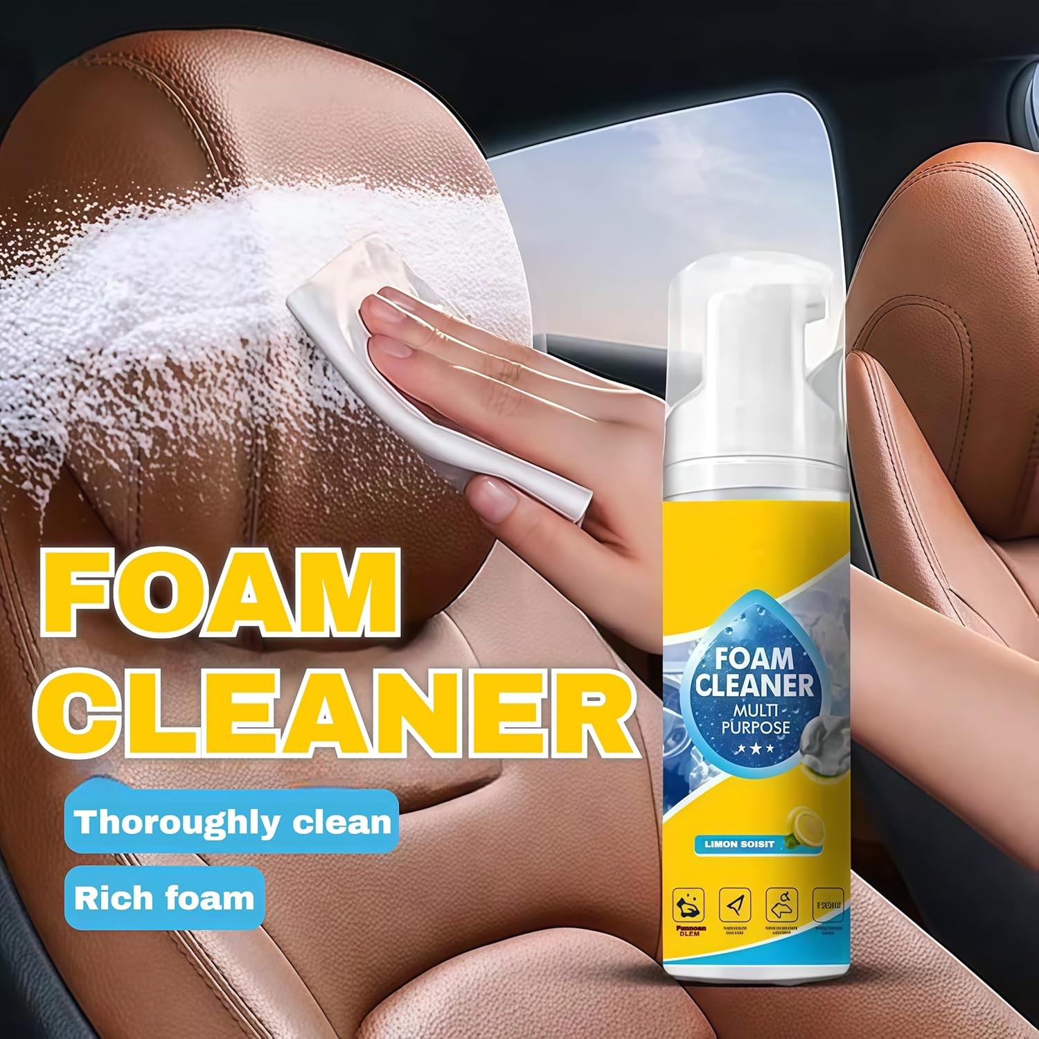 4-in-1 Multi-Enzyme Foam Cleaner, Deep Cleaning Spray for Car Kitchen Bathroom