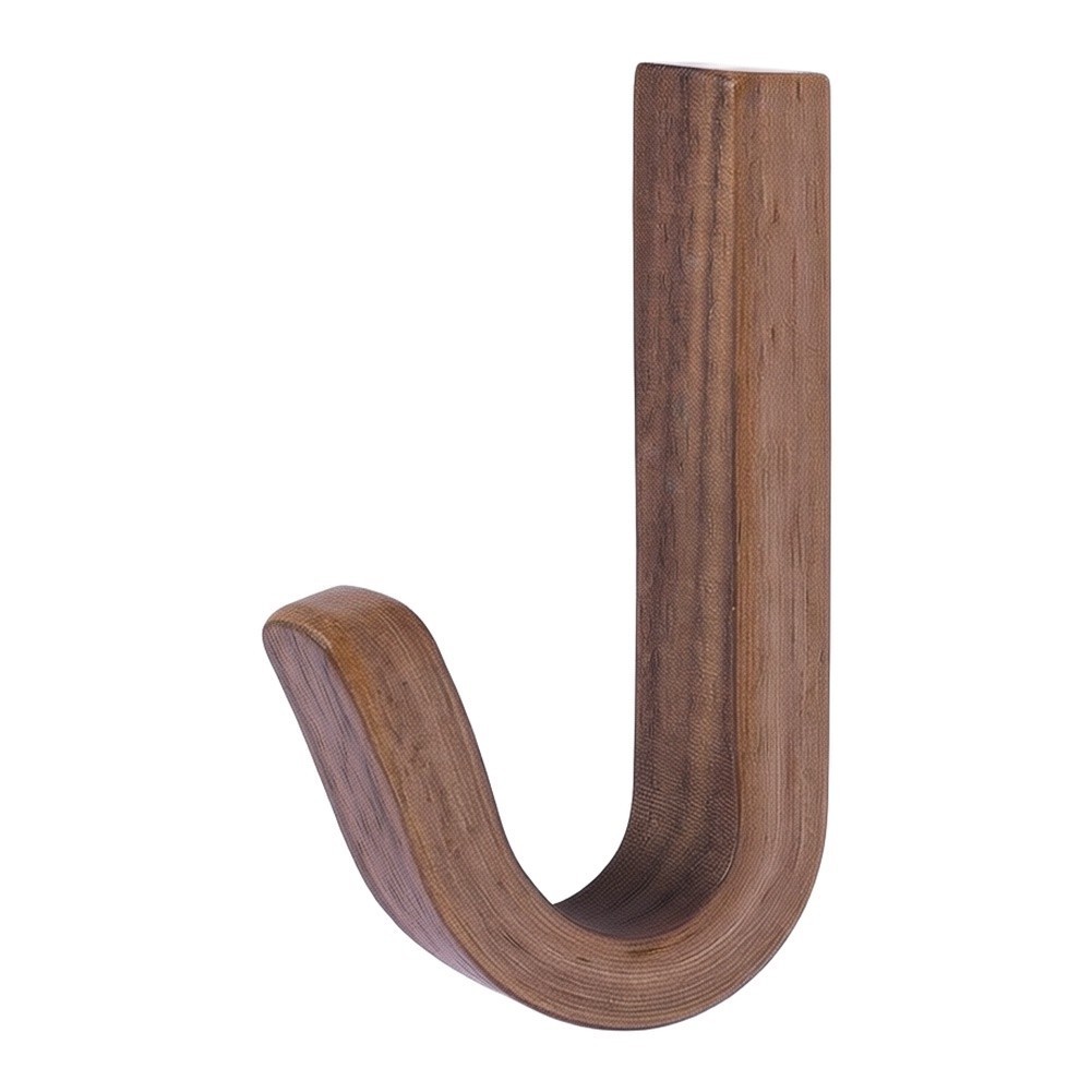 Walnut Wood Wall Hooks Easy Install No Tools 3.5 cm by 6.5 cm Dimensions