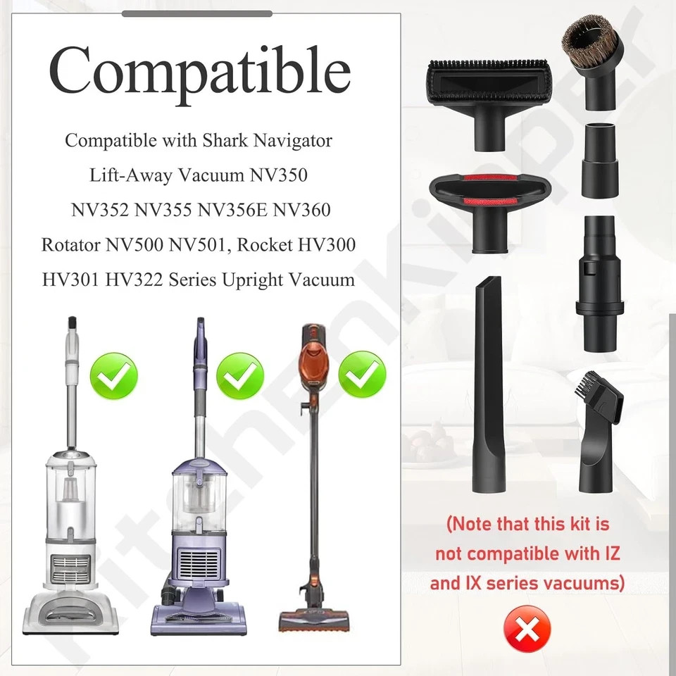 1 1/4″ (32Mm) Vacuum Attachments Compatible with Shark Navigator Lift-Away NV350