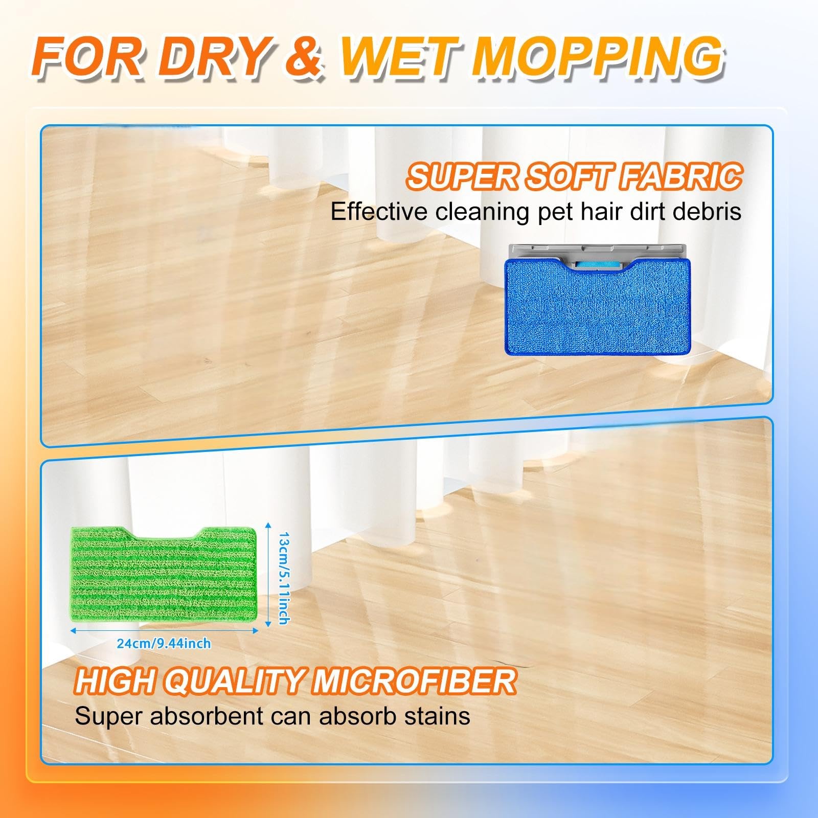 Reusable Pads Compatible with Shark Vac Pad VM252 VM251 VM180