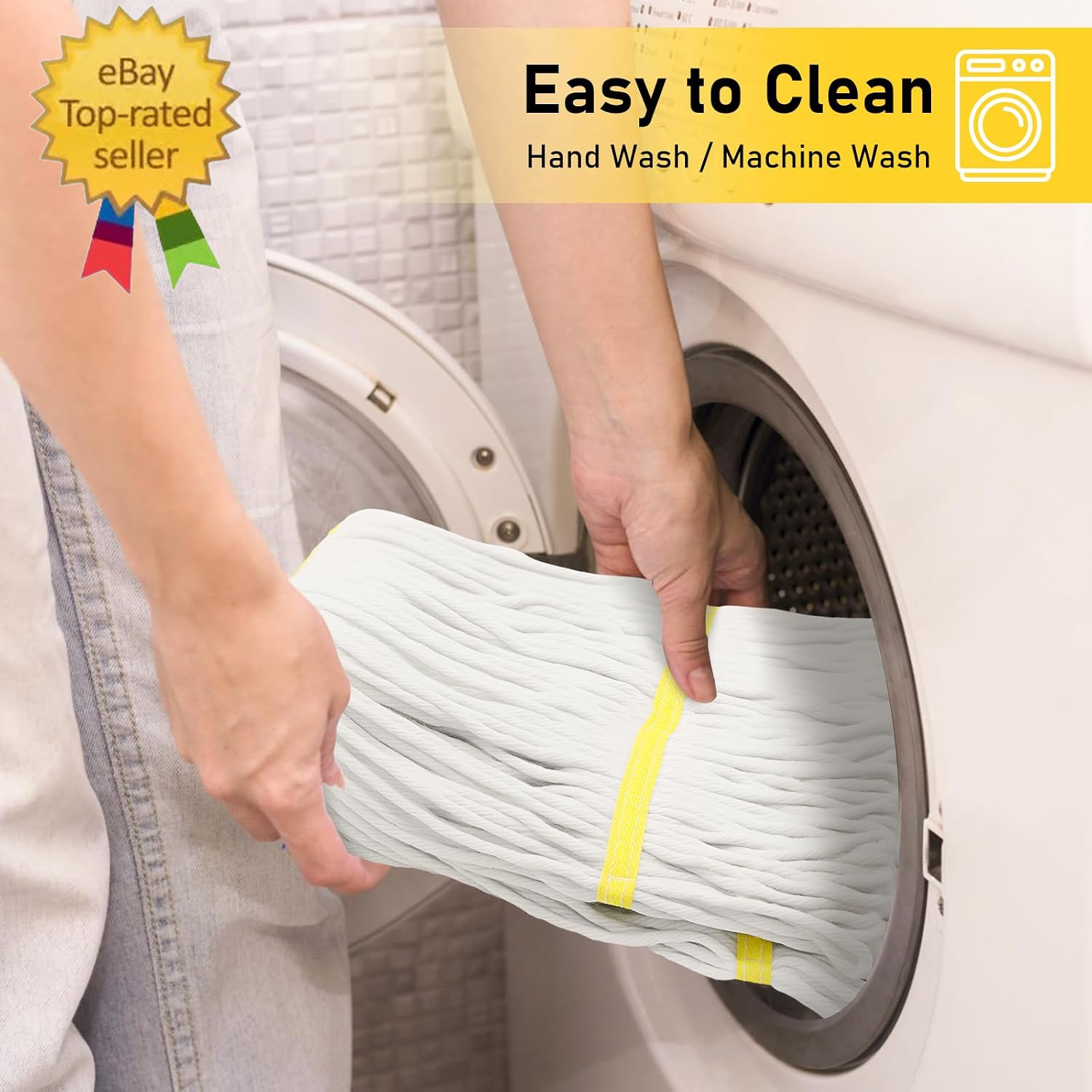 Heavy Duty String Wet Mop for Floor Cleaning, Commercial Industrial Cotton Mops