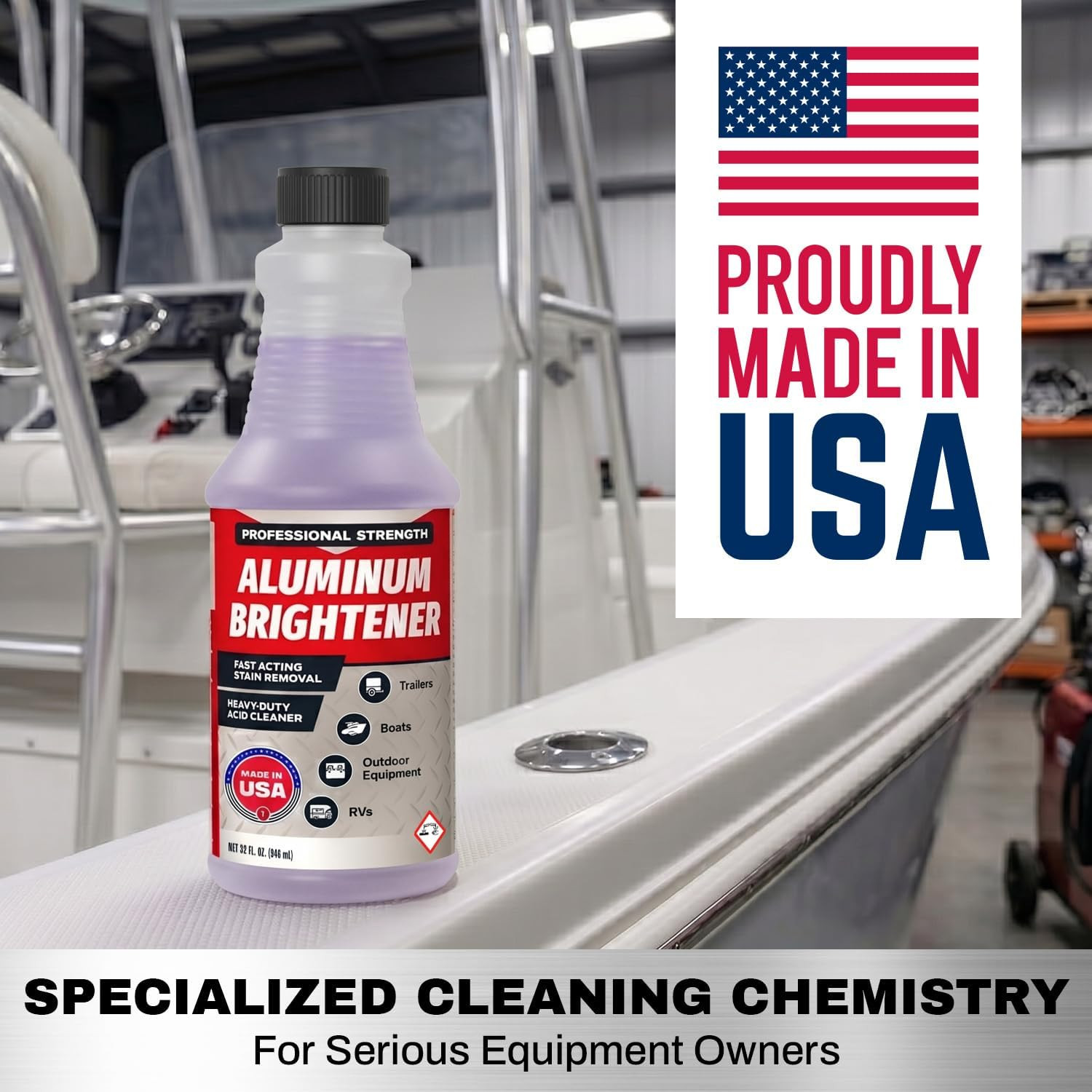 Concentrated Aluminum Brightener & Cleaner – Makes 4 Gallons – Removes Oxidation