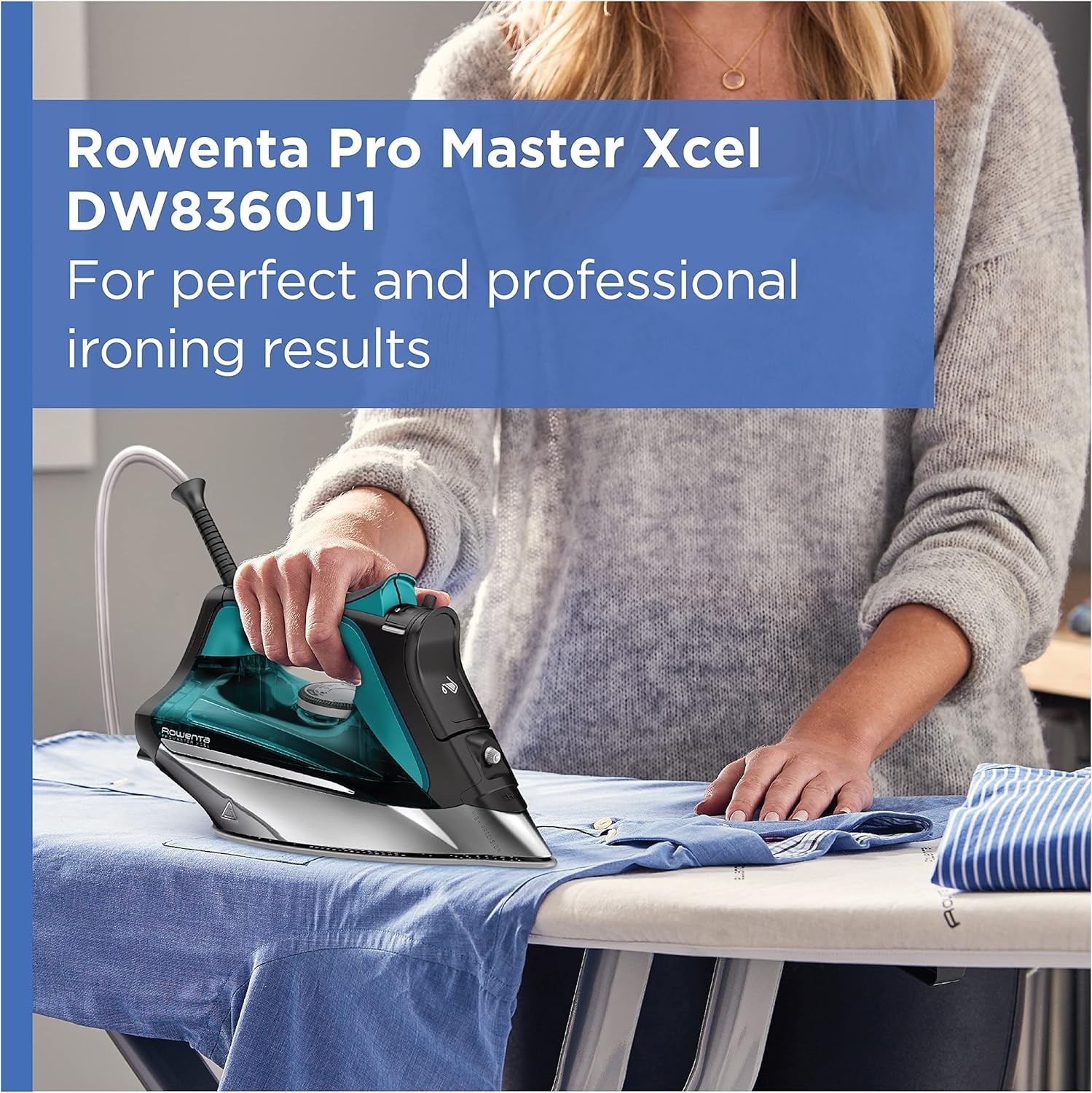 Pro Master Stainless Steel Soleplate Steam Iron for Clothes, Anti-Drip Protec…