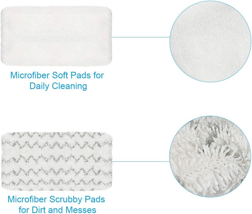 Steam mop pad, replacement pad, microfiber, washable and reusable