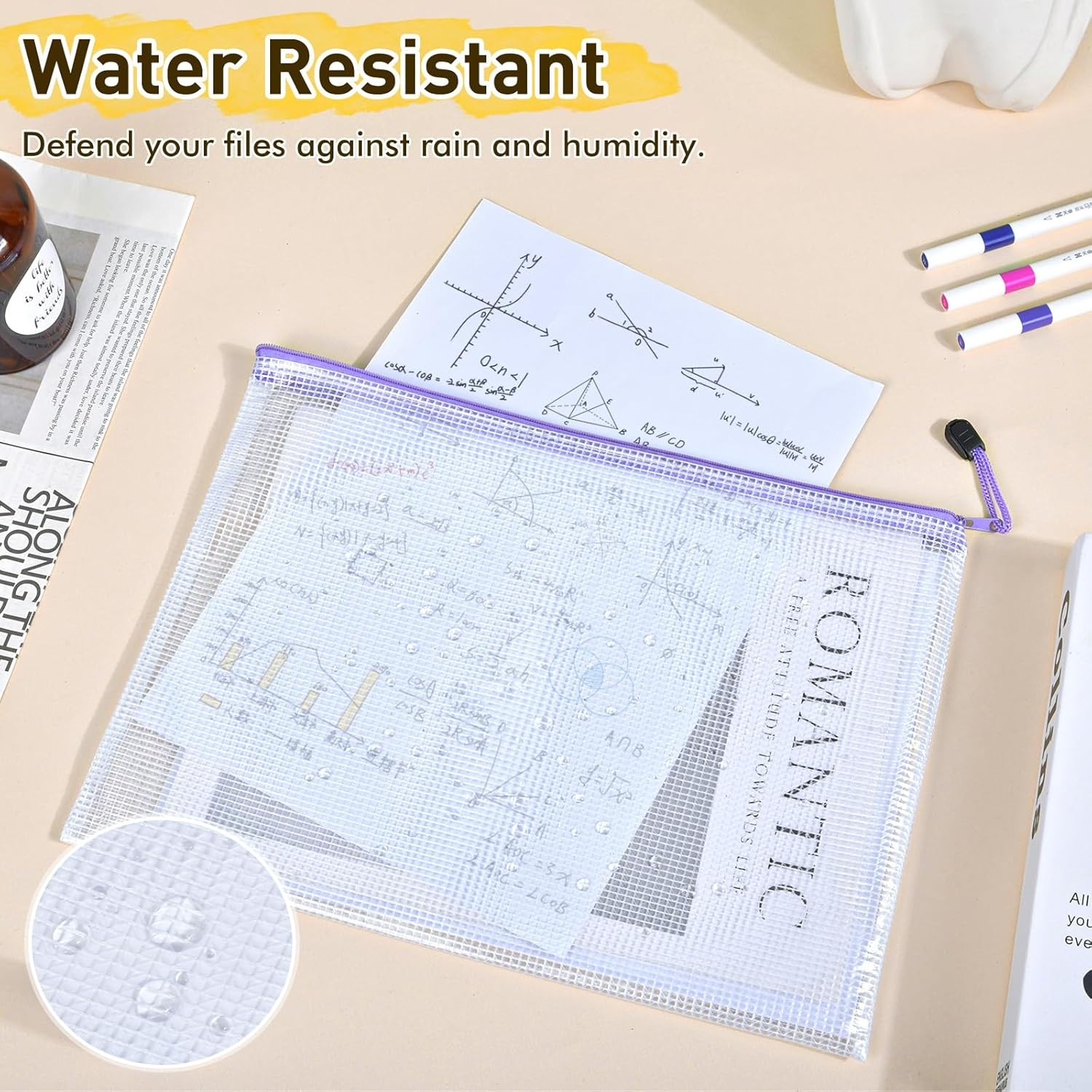 26PCS Mesh Zipper Pouch Bags Clear Waterproof Storage Organizer Set 8 Sizes