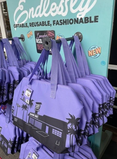 💜Trader Joe’s Purple Rain Tote Cooler Bag FREE SHIP Periwinkle Lavender
