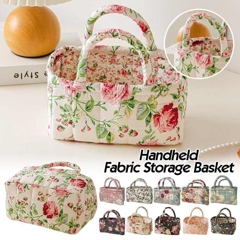 Flroal Fabric Storage Basket Storage And Organizing Basket Miscellaneous Basket.