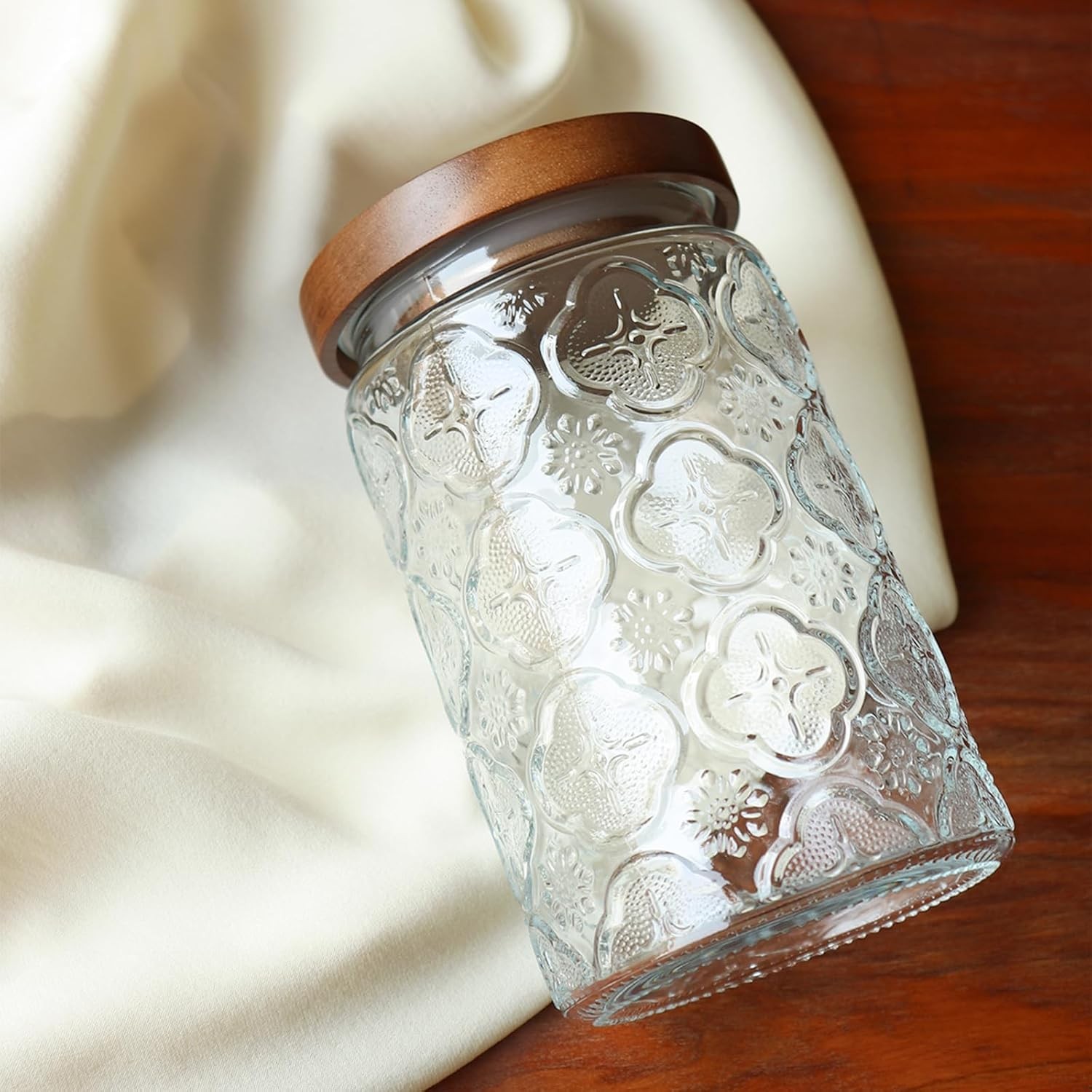 32oz Vintage Glass Jars With Lids, Airtight Food Storage Containers, Kitchen Can