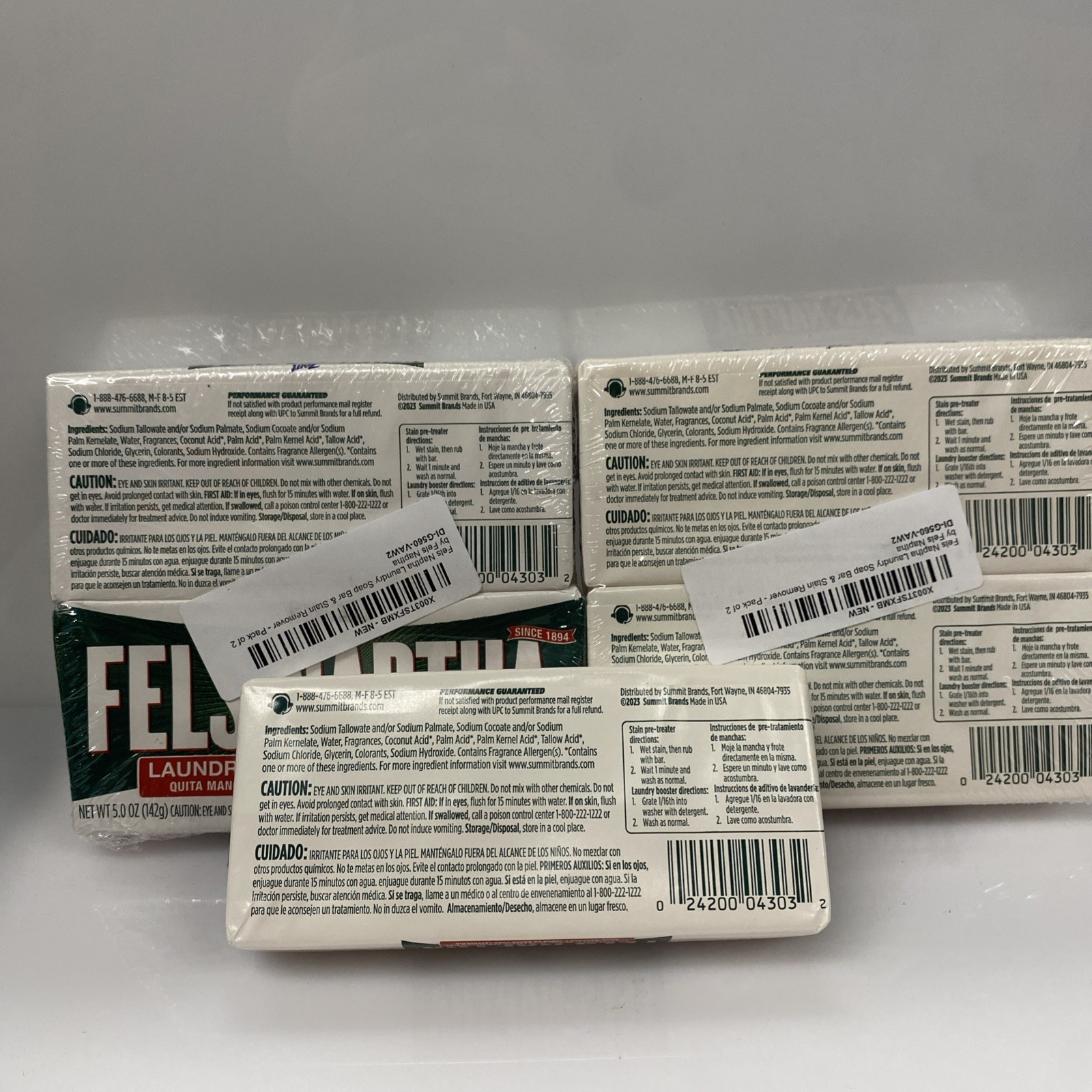 5X Fels-Naptha Laundry Bar Stain Remover 5 Oz