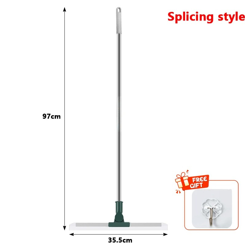 1pcs Long Handle Silicone Broom with Telescopic Rod for Floor & Glass Cleaning