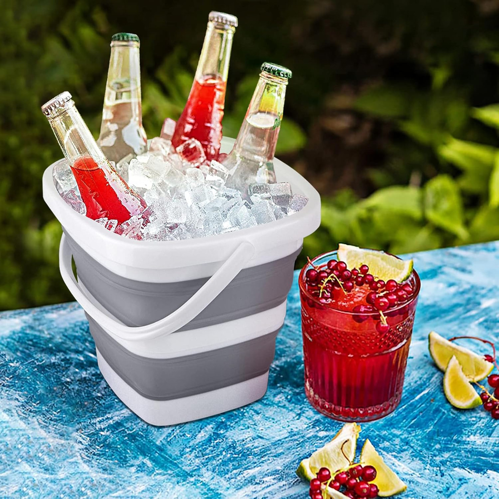 Collapsible Bucket 5L 1.3Gallon Plastic Folding Water Bucket for Household