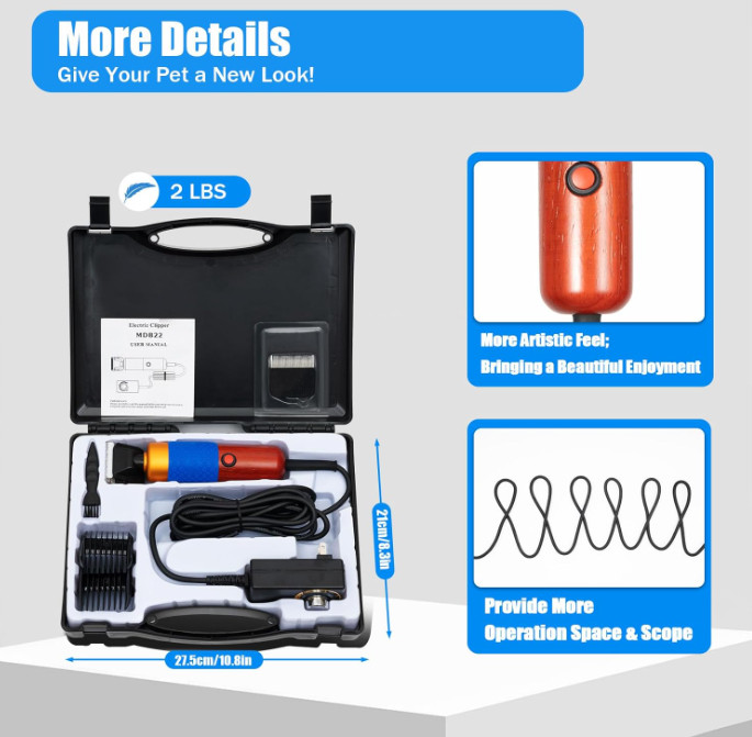 Cortadora eléctrica 200W 10ft con 2 cuchillas para esquila de ovejas y mascotas