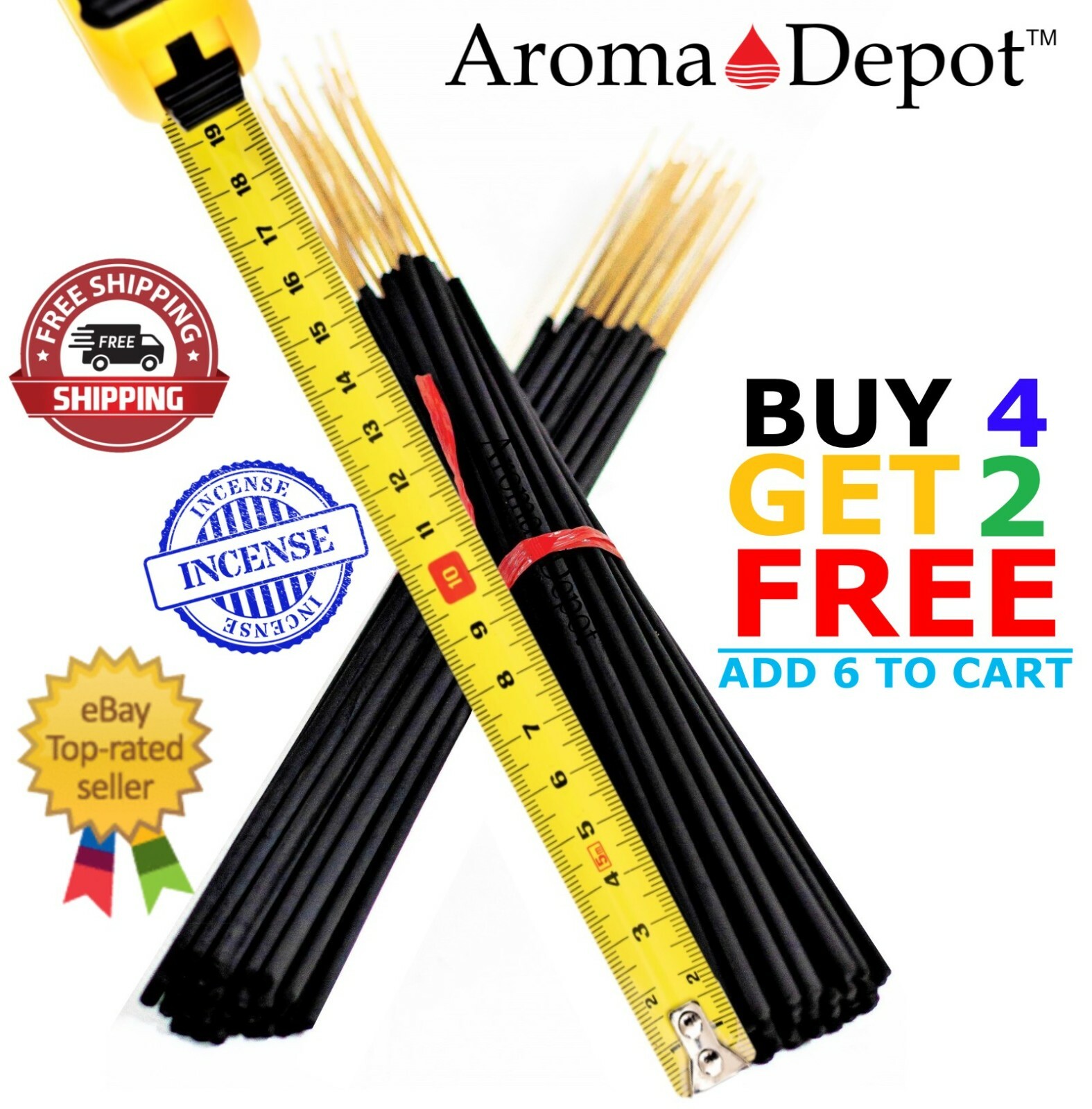 19″ Long Jumbo Premium Incense Sticks 15 Per Pack Hand Dipped 19 inch Scented