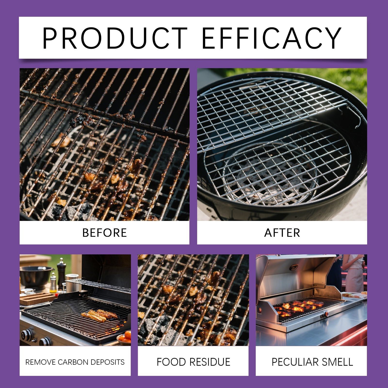 Heavy Duty Grill Degreaser Spray, Fast-Acting BBQ Cleaner for Outdoor Grills