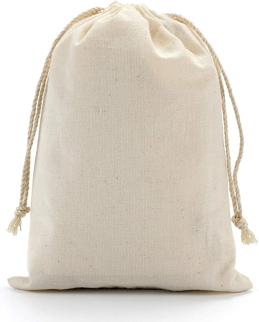 50PS Cotton Bags Cotton Muslin Bags Drawstring Muslin Bag for Wedding Party F…