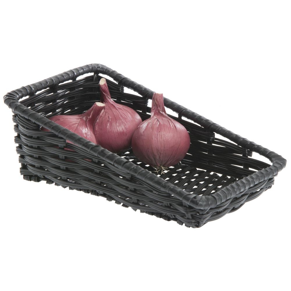 HUBERT® Storage Basket Rectangular Black Plastic – 7 1/2″L x 12″D x 1 1/2″ to