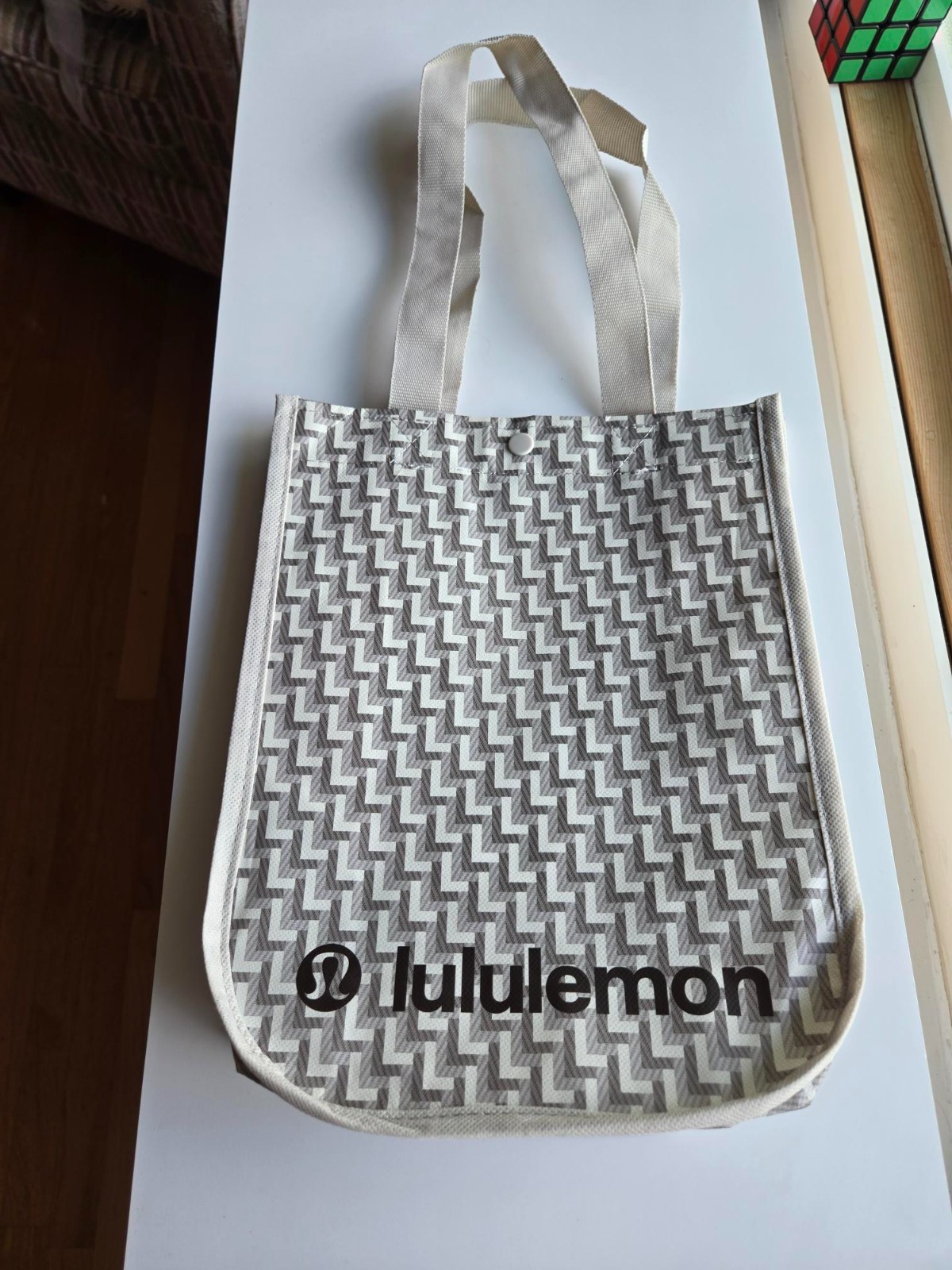 Lululemon Reusable Shopping Tote Bag: Beige/Tan/Gray Small 11×9.5in 2025/12 NEW