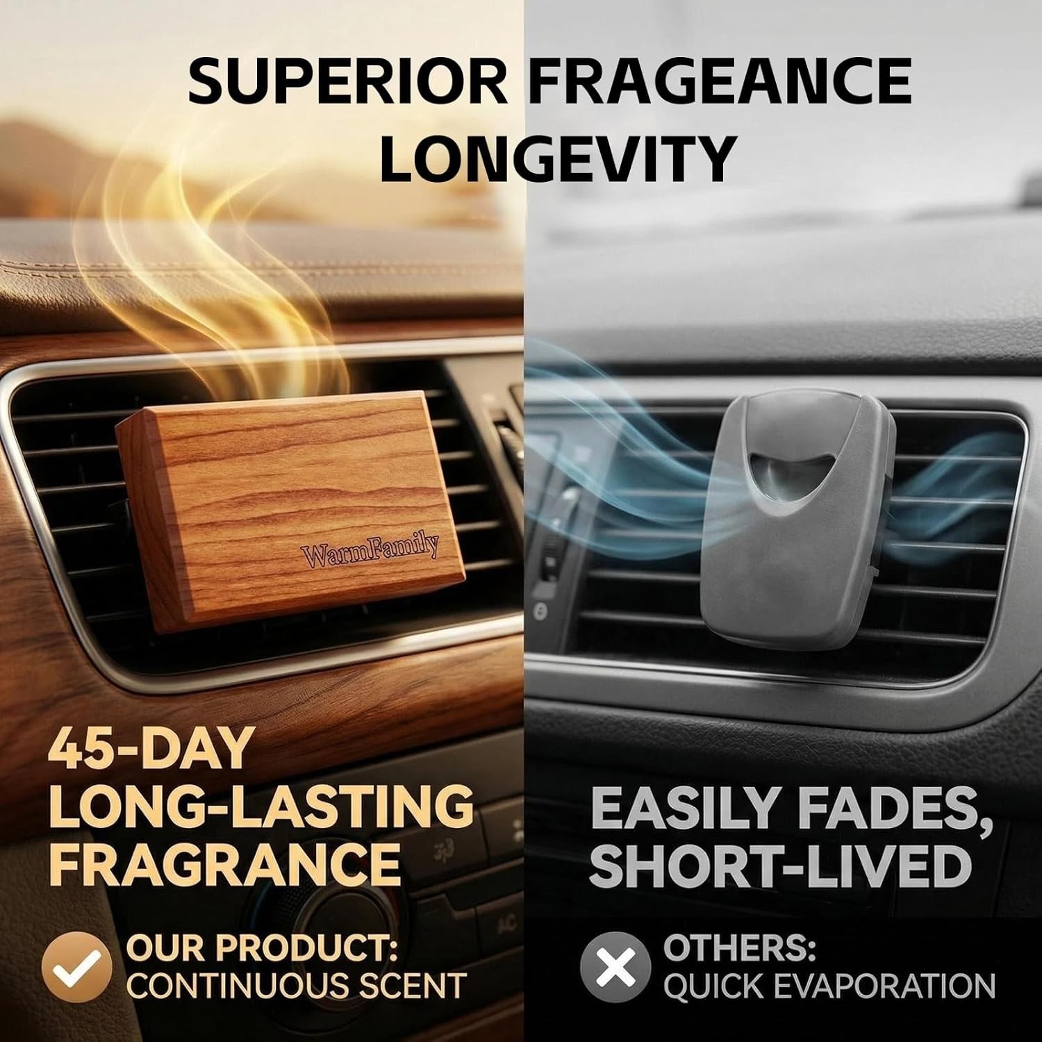 Car Air Freshener – Wood Air Freshener – Car Odor Eliminator Multi Scents