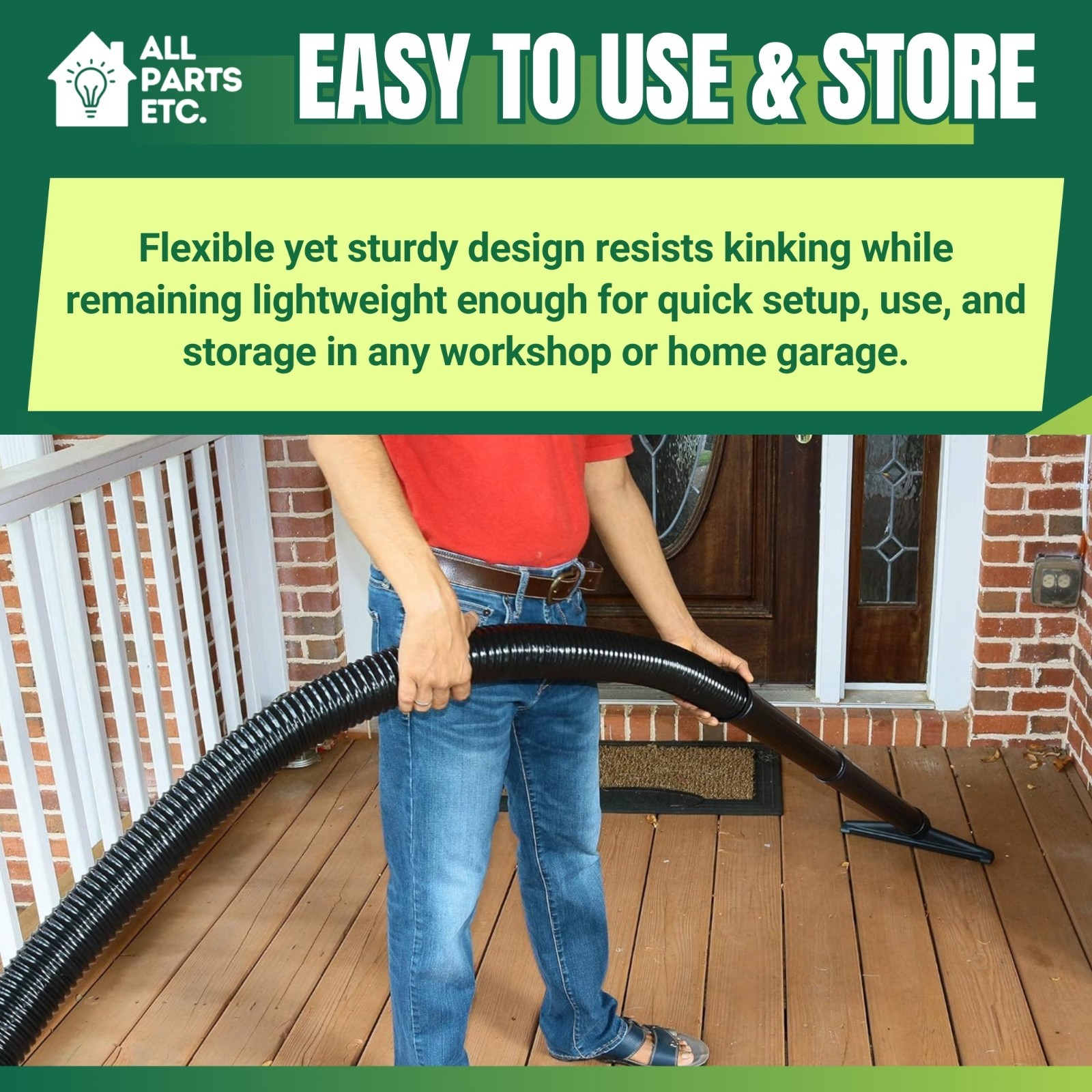 2-1/2″ x 10 ft Vacuum Dust Collection Hose – Compatible with Wet/Dry Shop Vacuum