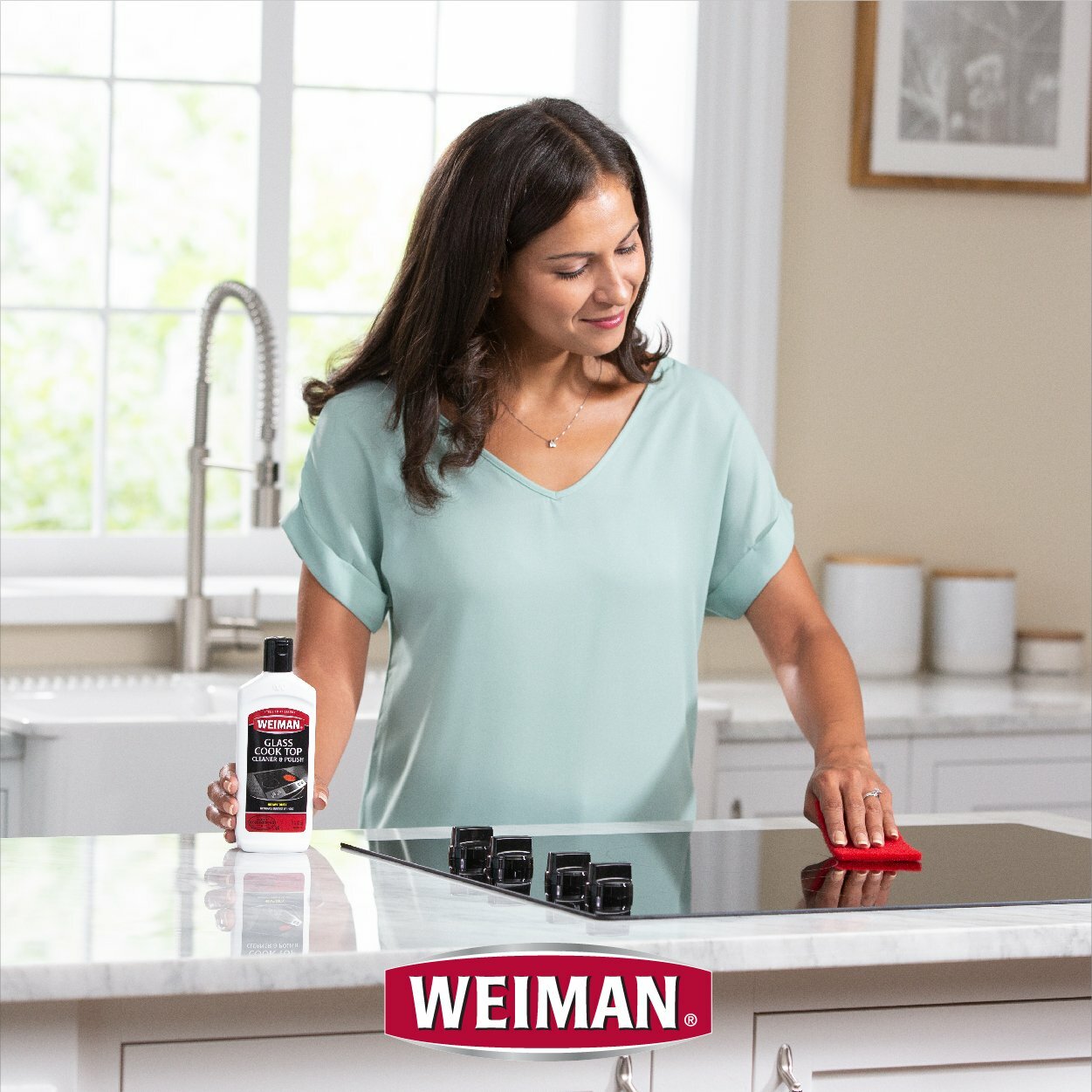 WEIMAN GLASS COOK RANGE SURFACE CLEANER POLISH Clean Shine Protect Heavy Duty 15