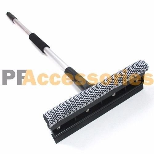 24 – 38″ inch Extendable Rubber Window Cleaning Squeegee & Sponge for Windshield