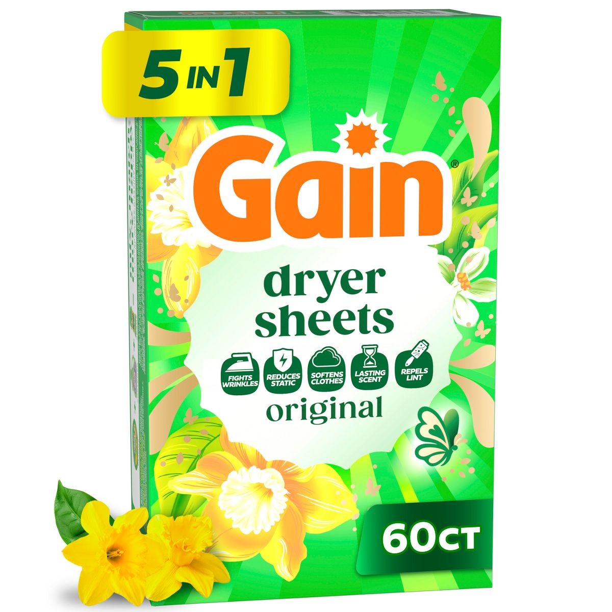 Original Dryer Sheets – 60ct: Bleach-Free, Box Container, Fabric Softener