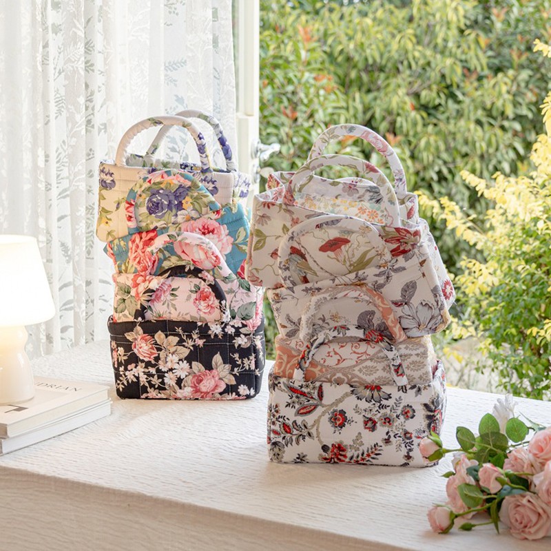 Flroal Fabric Storage Basket Storage And Organizing Basket Miscellaneous Basket.