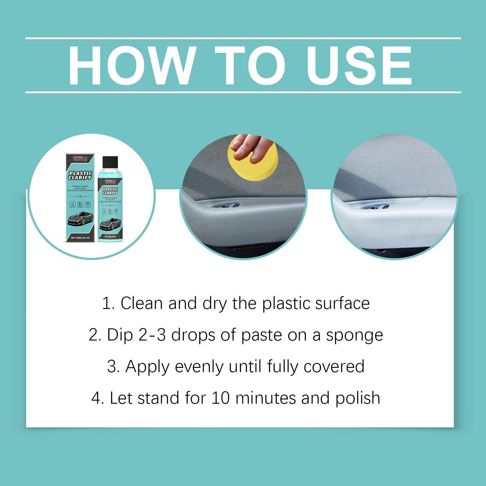 Plastic Clarify,Plastic Clarify For Cars,Waterless Spray Wax,Rubber,Detailer