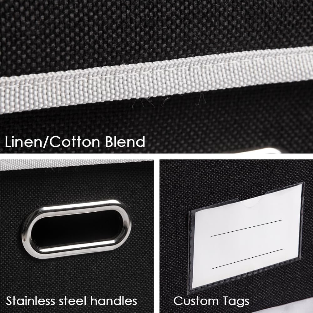 Versatile Large Storage Boxes – 37L Capacity Minimalist Design in Black [5-Pack]