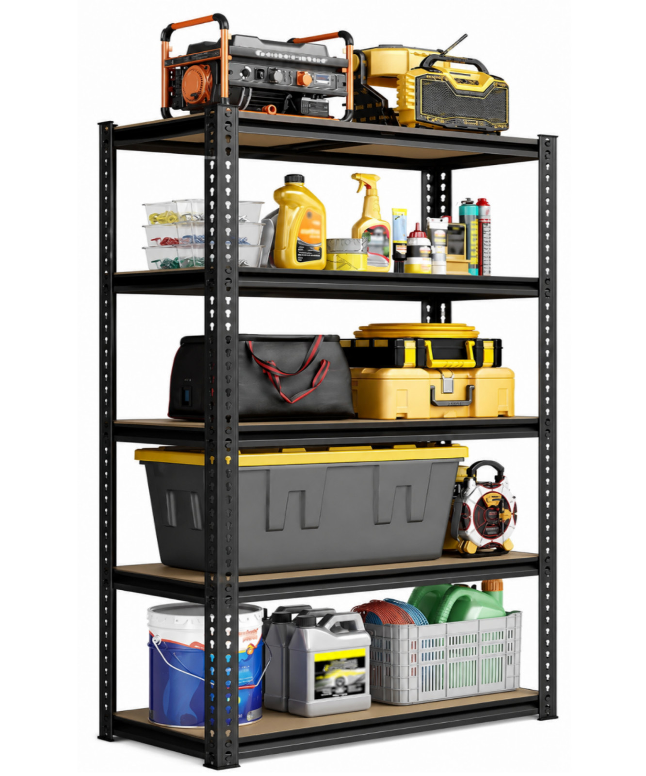 60″H Metal Heavy Duty Garage Shelving Units Adjustable Garage Storage Shelves