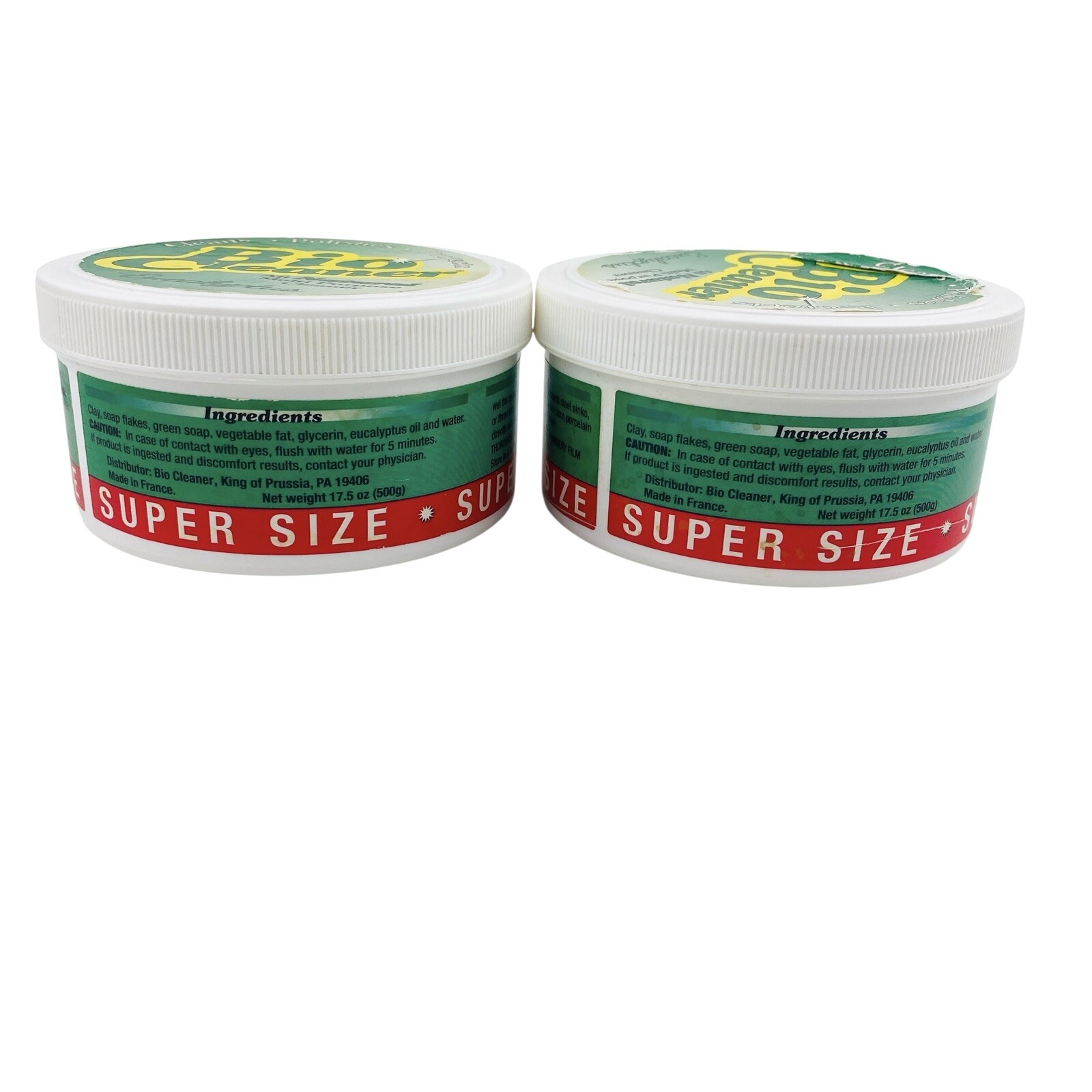 Bio Cleaner Multi Purpose Clay Eucalyptus 2 x 17.5 oz Lightly Used No Sponges