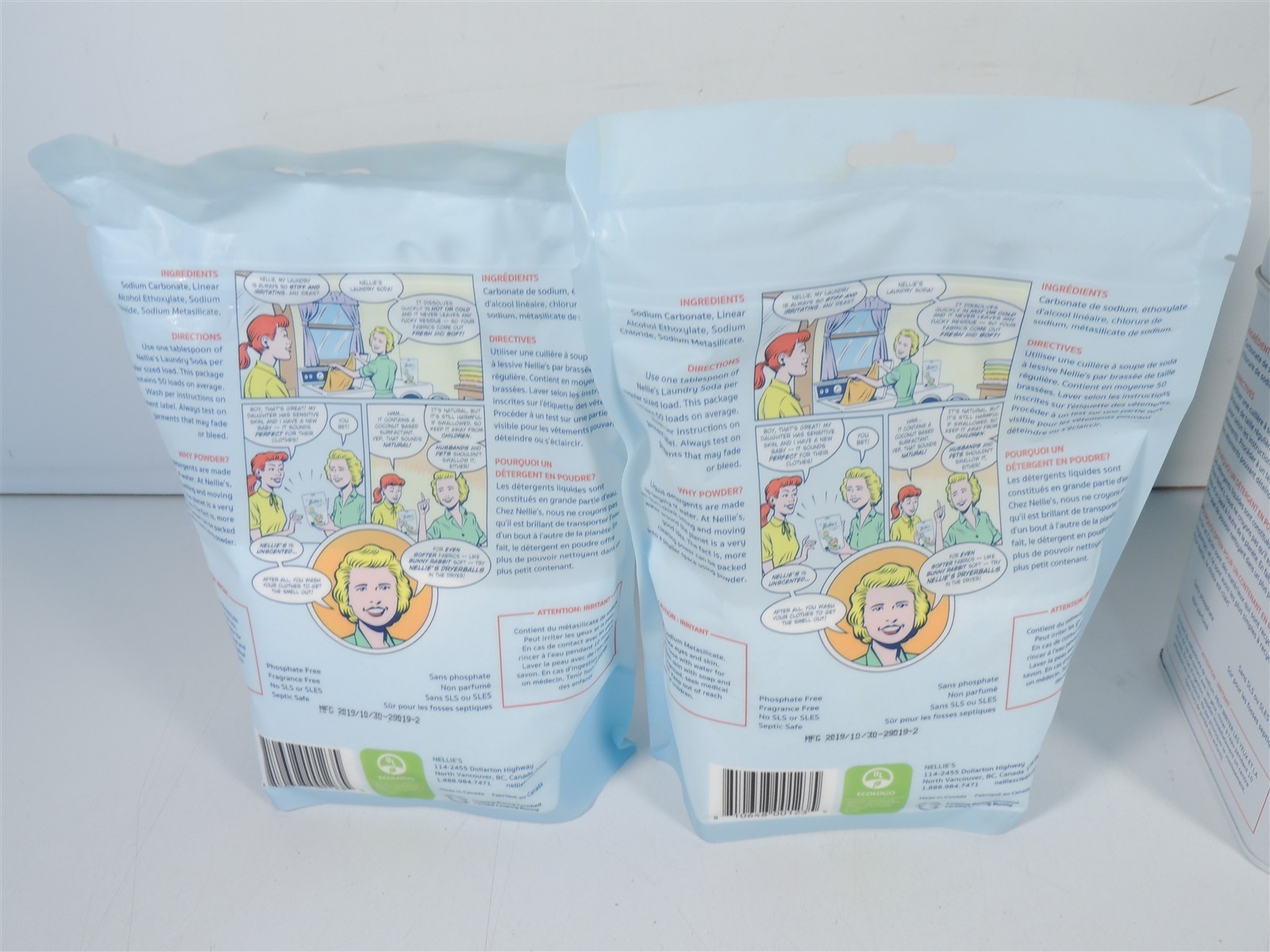 Nellie’s Laundry Soda Lot 100 Loads Tin 3.3 lbs & 2 Bags 50 Loads 1.6 lbs New