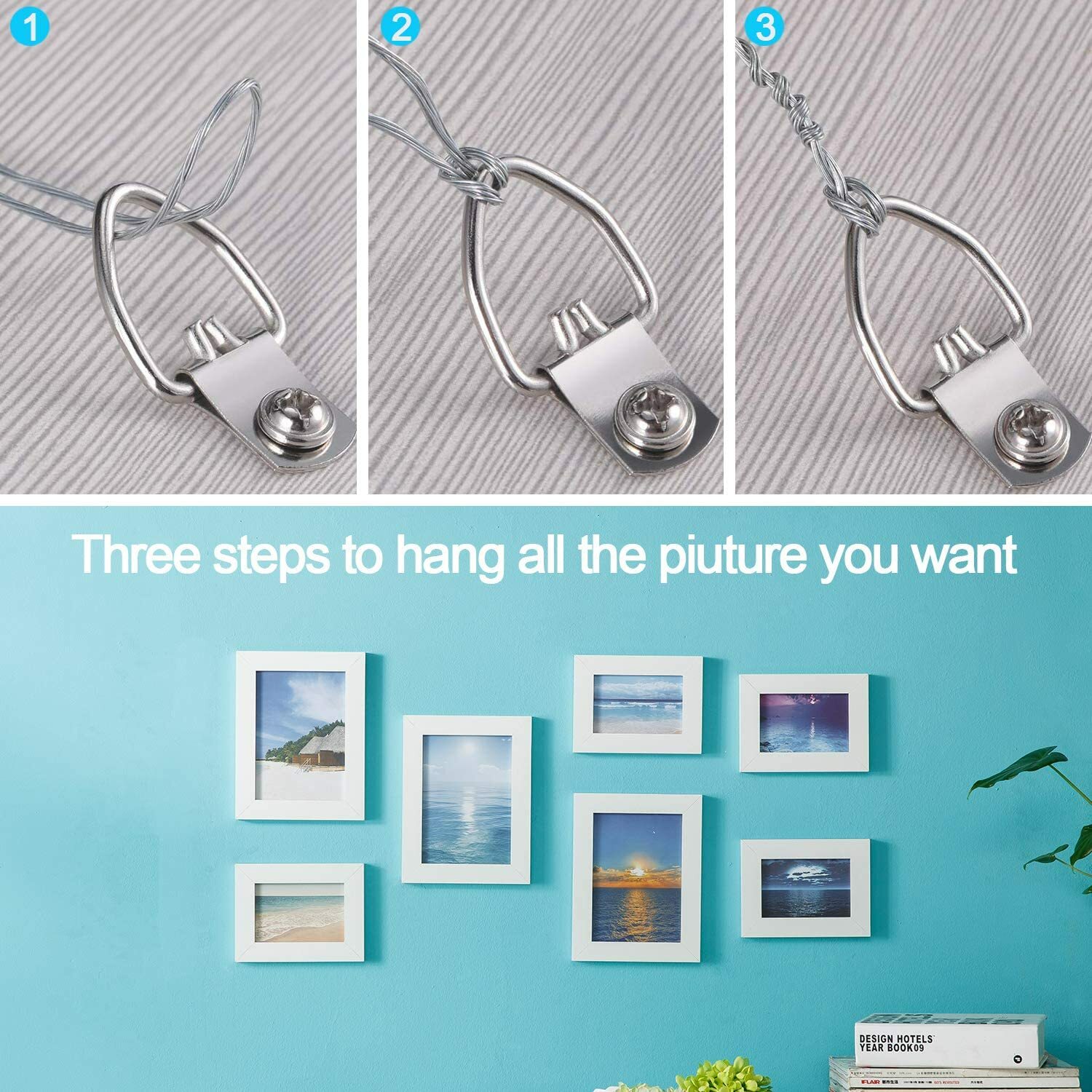 100ft Picture Hanging Wire Photo Frame Picture Hanging Wire supports up to 30Lbs