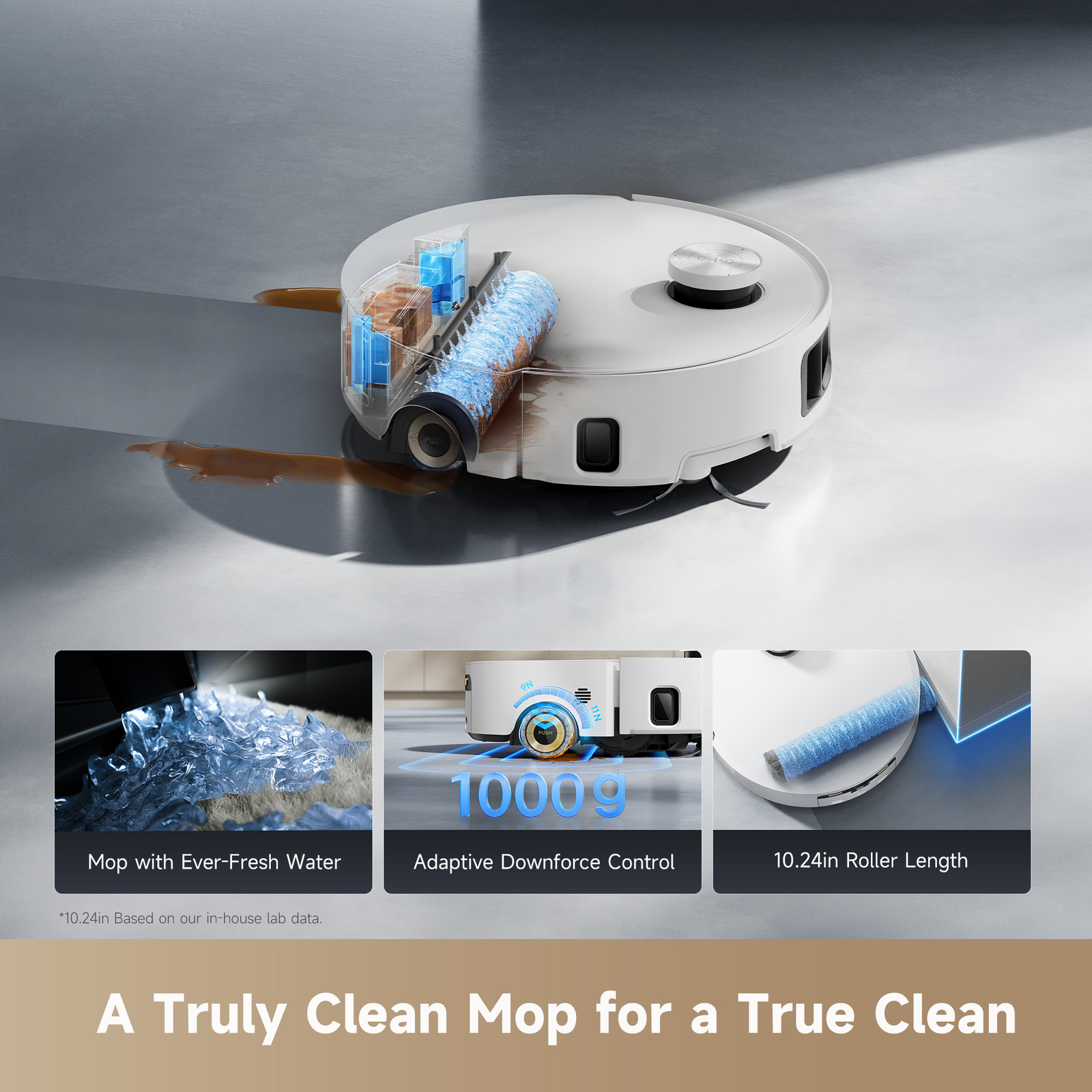 DREAME Aqua10 Roller White Robot Vacuum 30,000Pa Suction｜Certified Refurbished